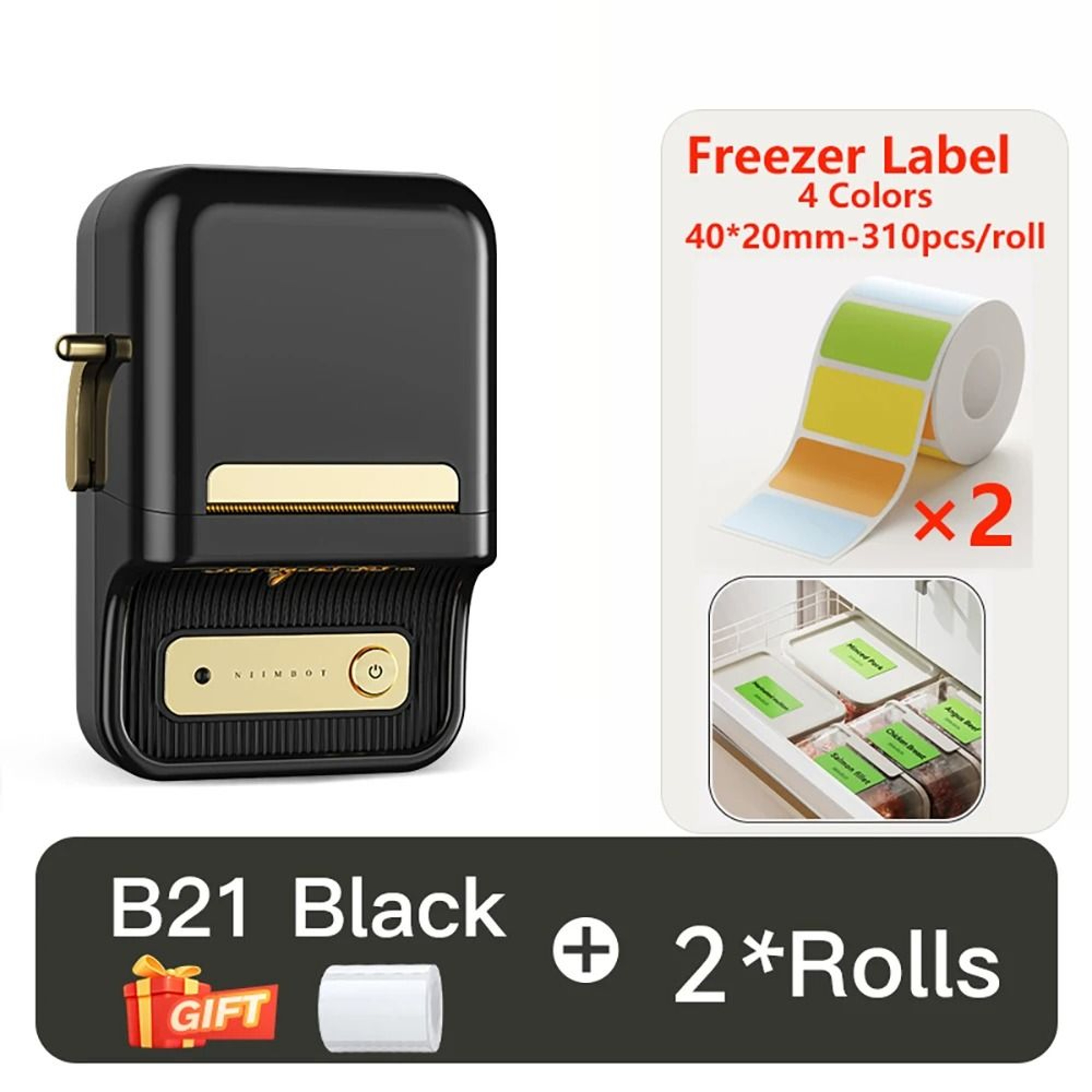 NIIMBOT B21 Wireless Thermal Label Printer 2050mm Pocket Sticker Maker With Freezer Labels For Home 15