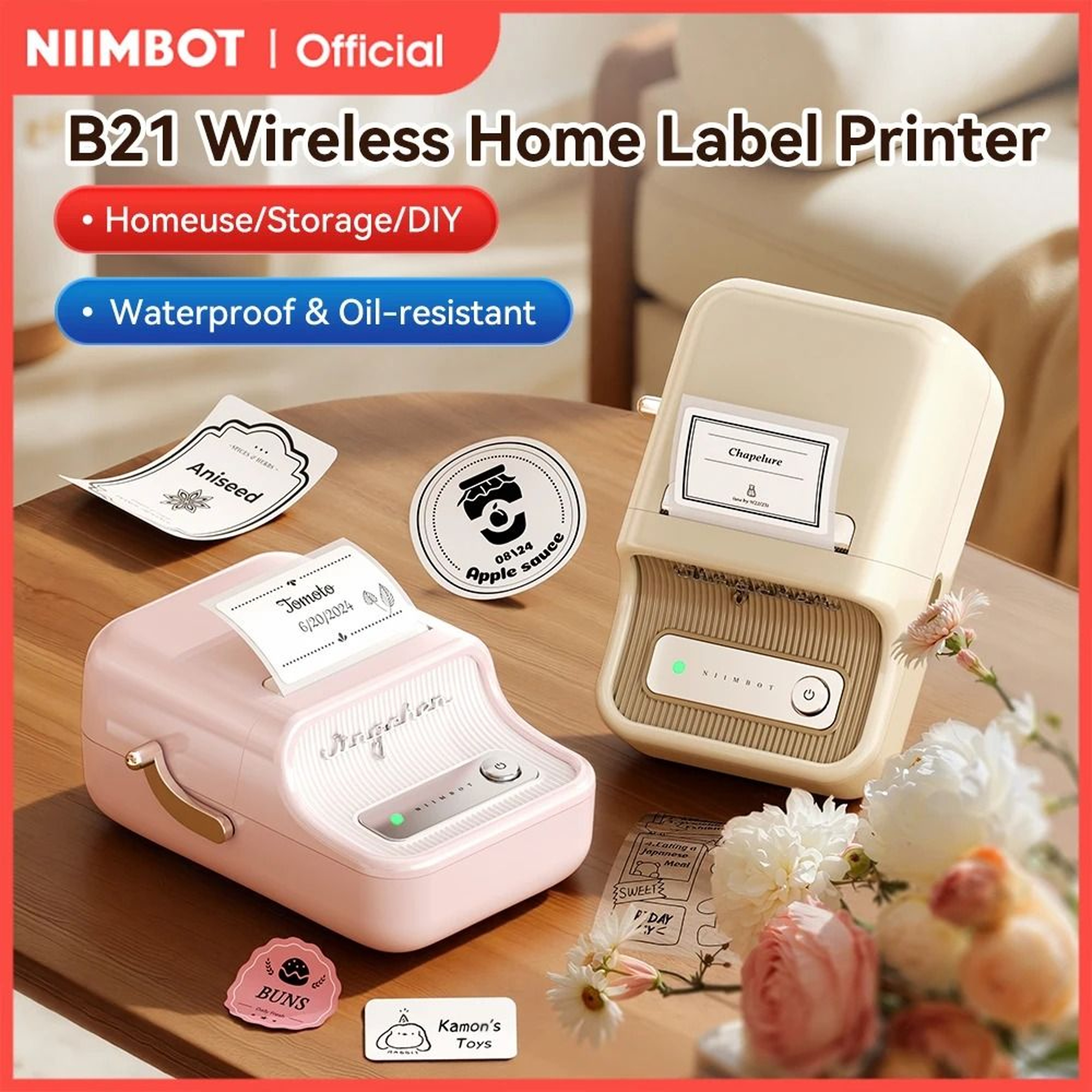 NIIMBOT Portable Home Wireless Thermal Label Printer 2050mm Width Inkless Sticker Maker For Phone   0