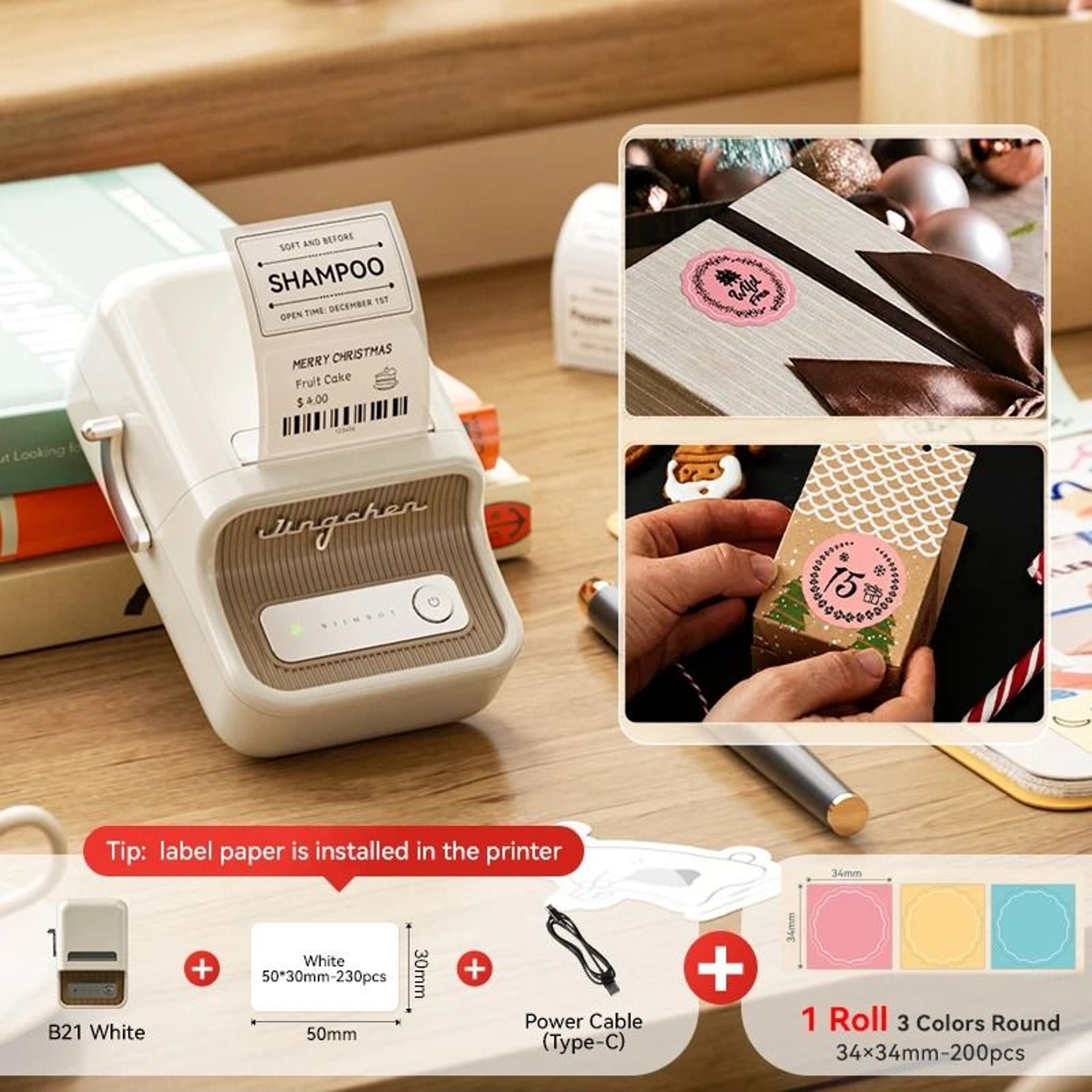 NIIMBOT Portable Home Wireless Thermal Label Printer 2050mm Width Inkless Sticker Maker For Phone   7