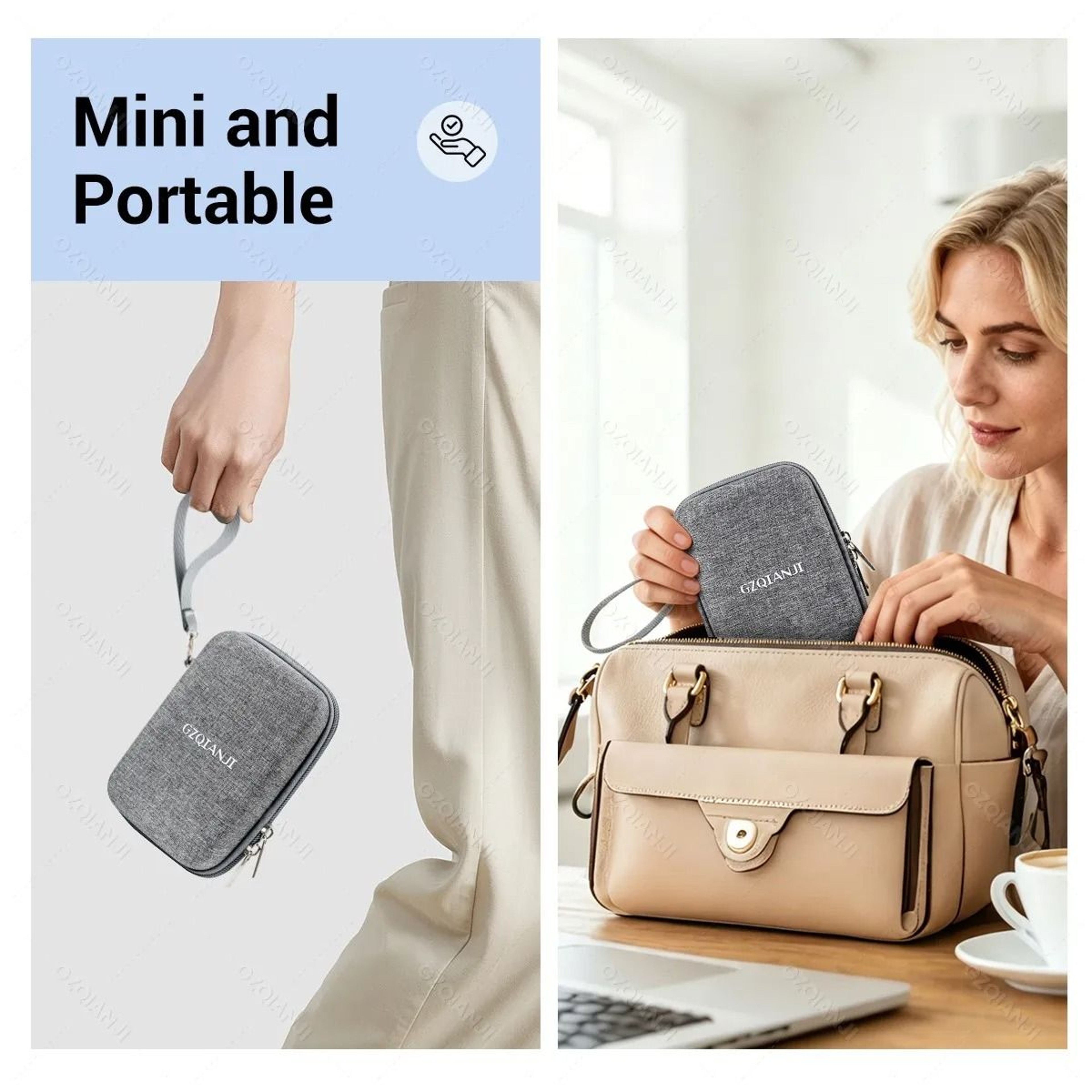 Protective Travel Storage Bag Case In Gray  Black For NIIMBOT D11 D101 D110 B1 B21  B203 Printers 2