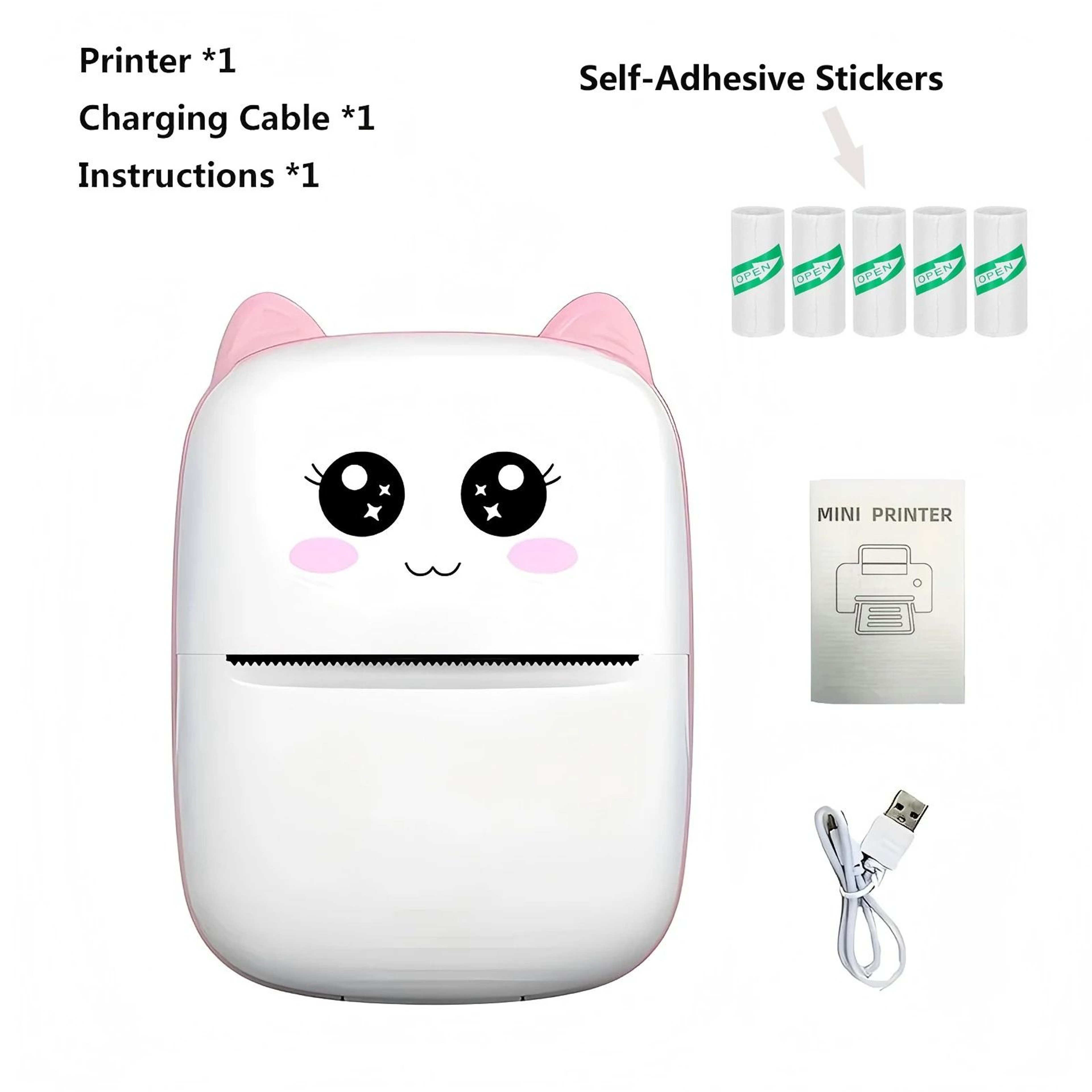 Portable Mini Thermal Printer HD Picture Label Receipt  Note Maker For Home  Office Gift 7