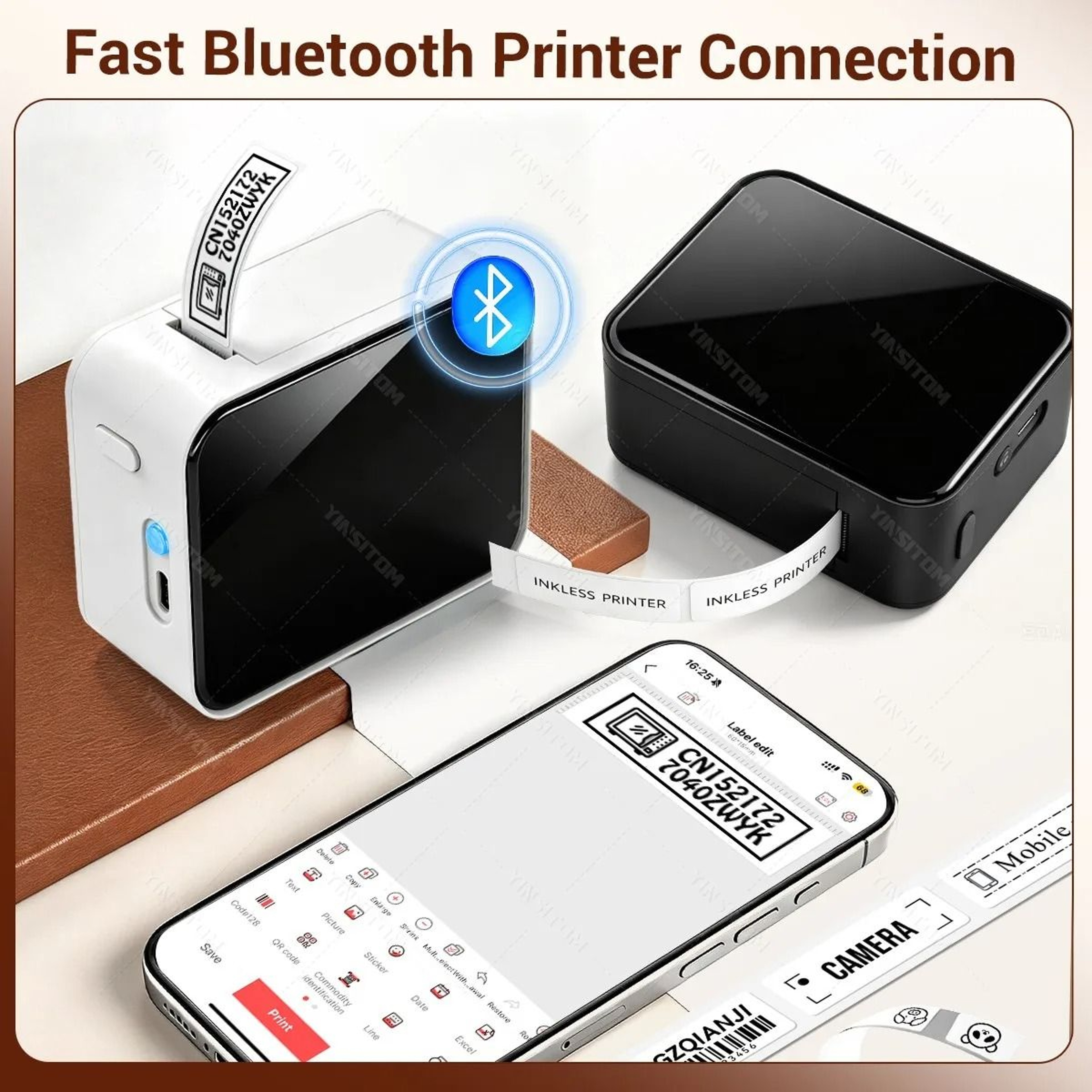 Portable Mini P15 Thermal Label Printer Wireless Bluetooth Name Tag Price  Date Maker For IOS  Andr 2
