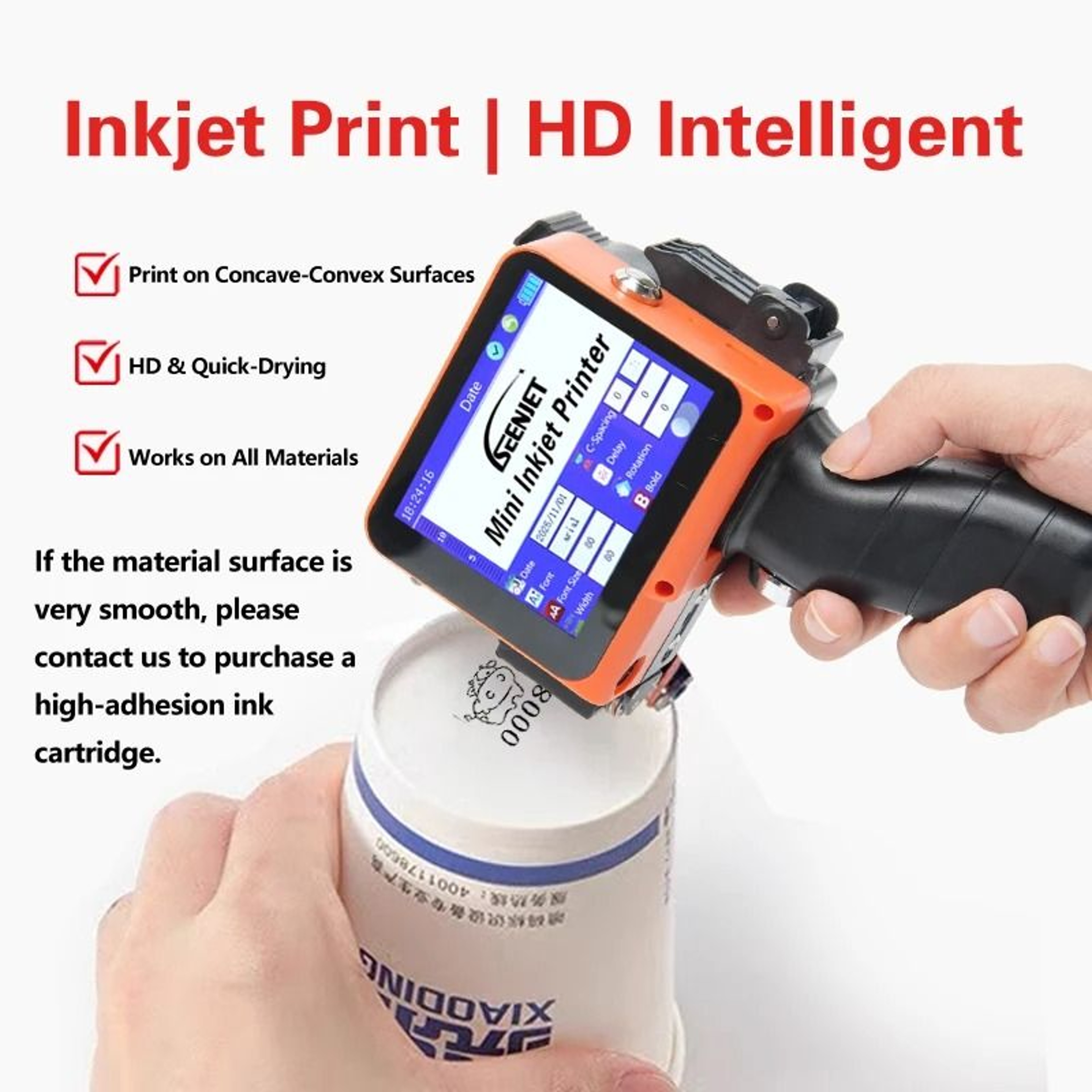 Handheld Food Expiry Date Inkjet Stamping Machine Portable Best Before Date Batch  QR Code Logo Pri 2
