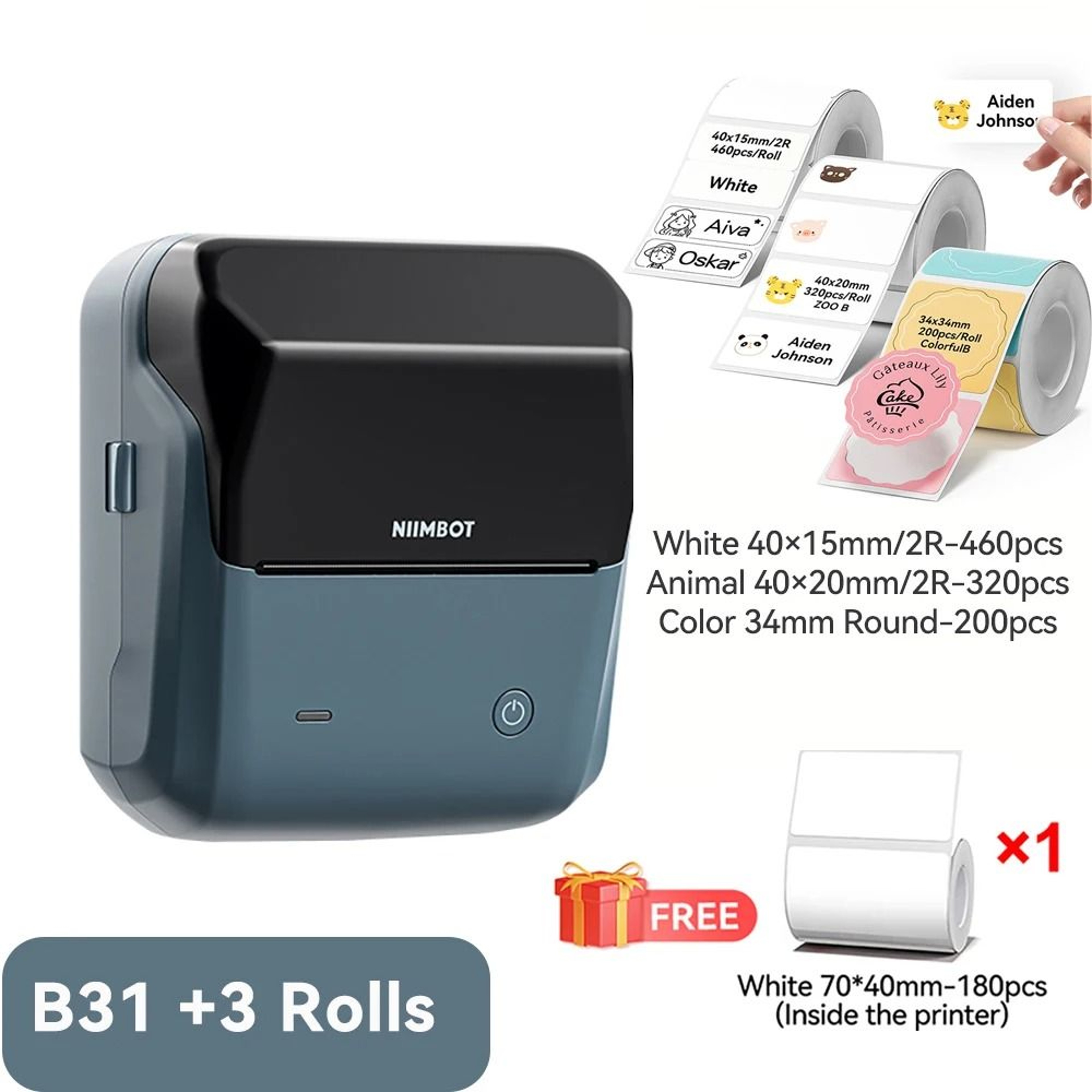 NIIMBOT B31 Wireless Thermal Label Printer 20mm75mm Portable Business Barcode Clothing Jewelry Stic 11
