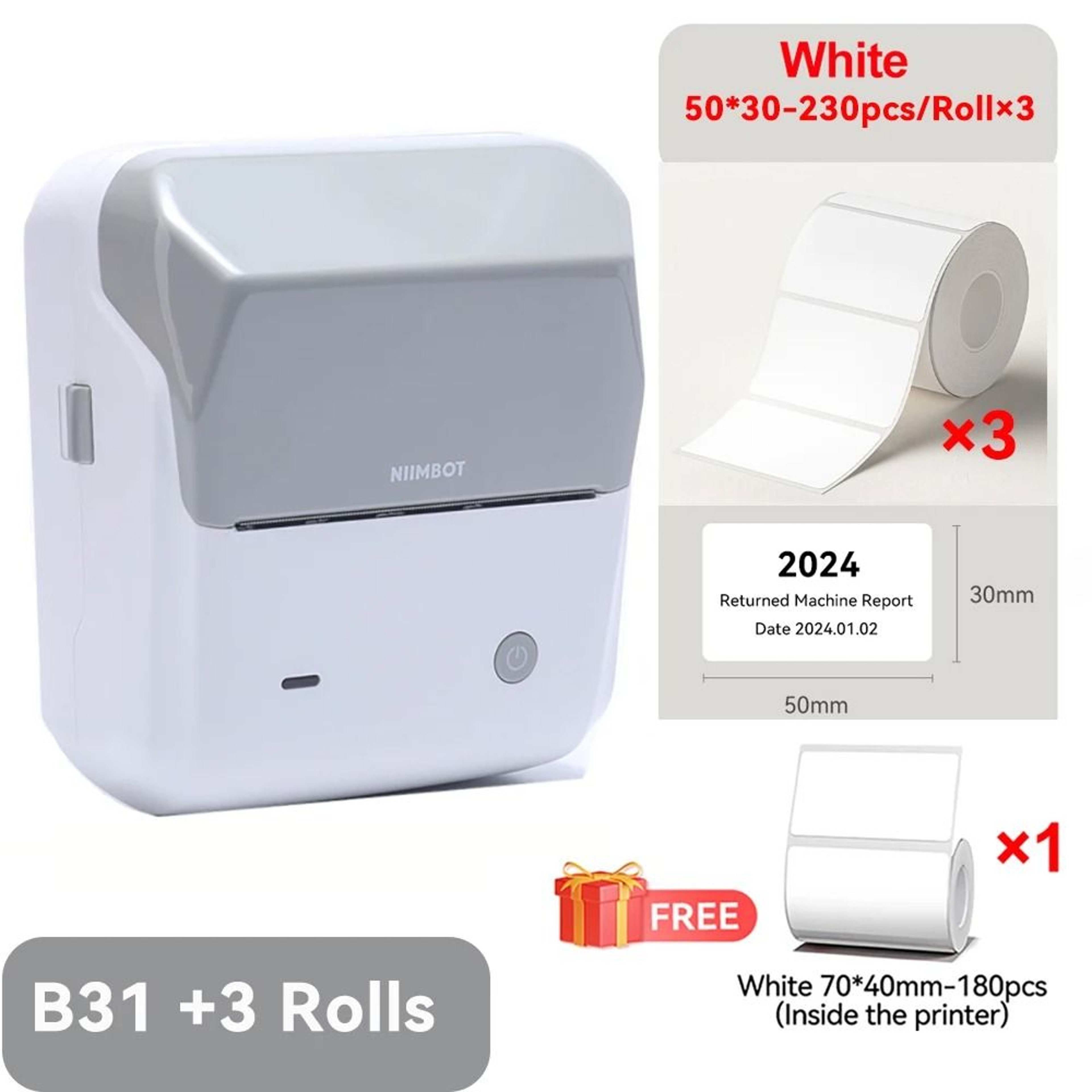 NIIMBOT B31 Wireless Thermal Label Printer 20mm75mm Portable Business Barcode Clothing Jewelry Stic 15