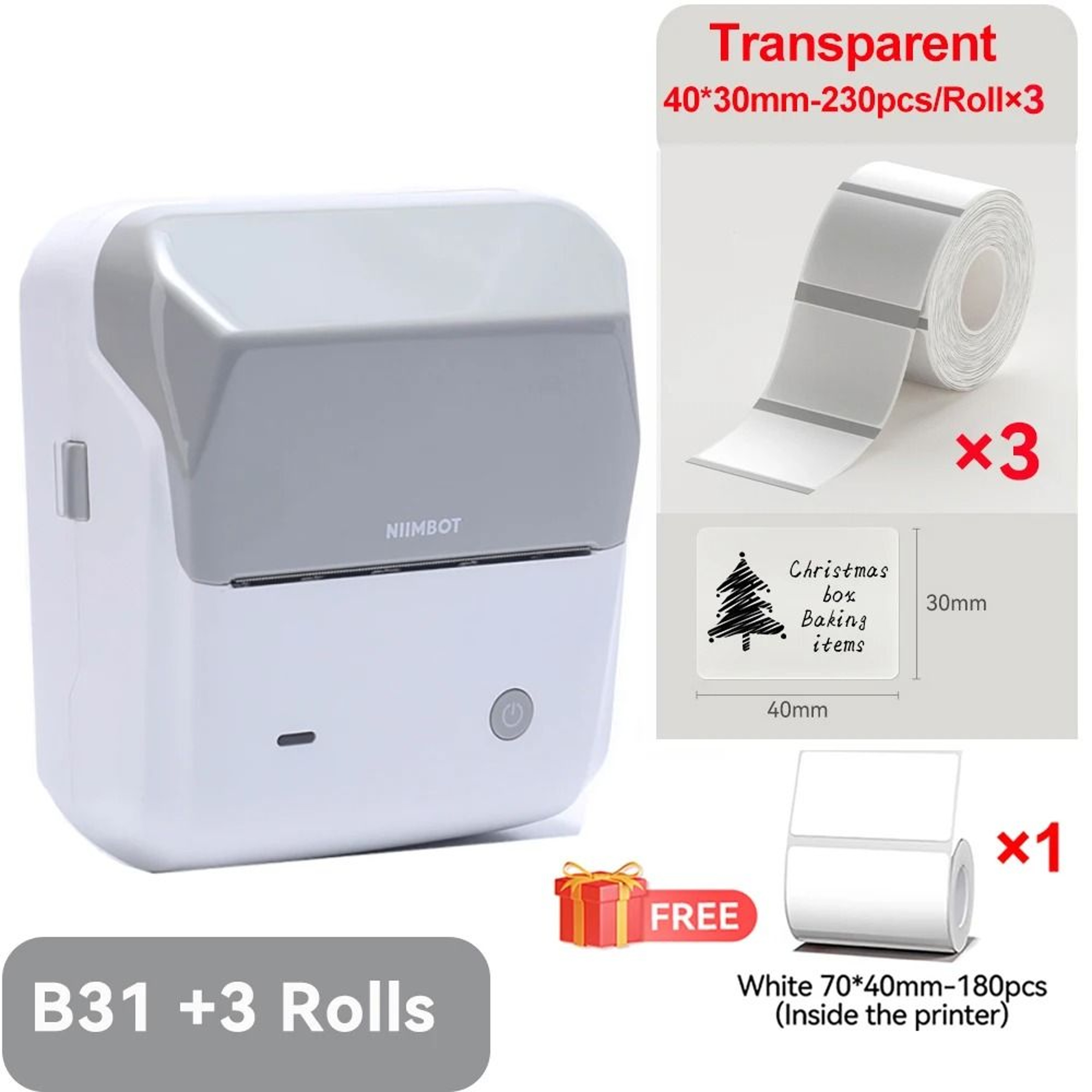 NIIMBOT B31 Wireless Thermal Label Printer 20mm75mm Portable Business Barcode Clothing Jewelry Stic 21