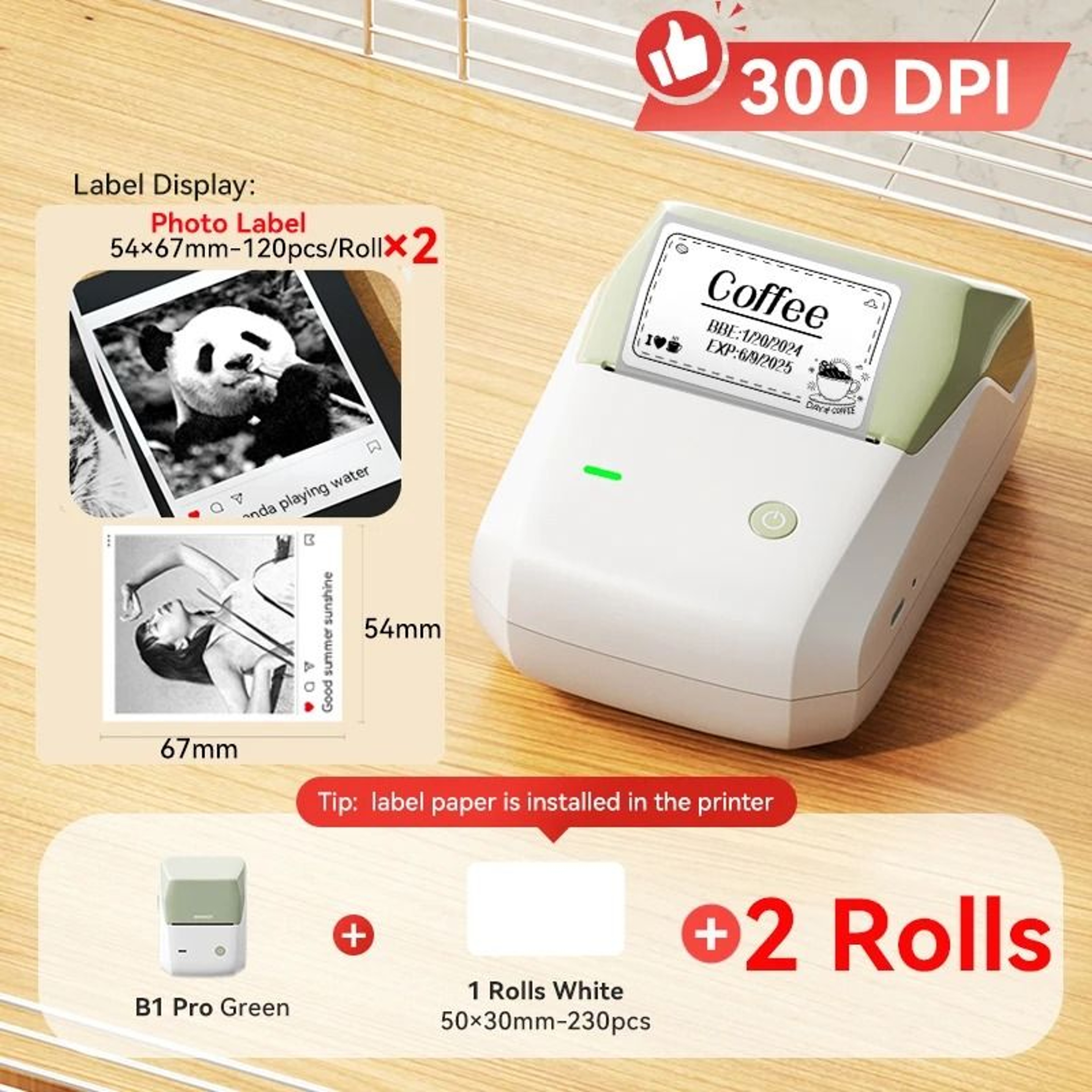 NIIMBOT B1 Pro Label Printer 300 DPI HighDefinition Red  Black Color Direct Thermal SelfAdhesive Ma 18