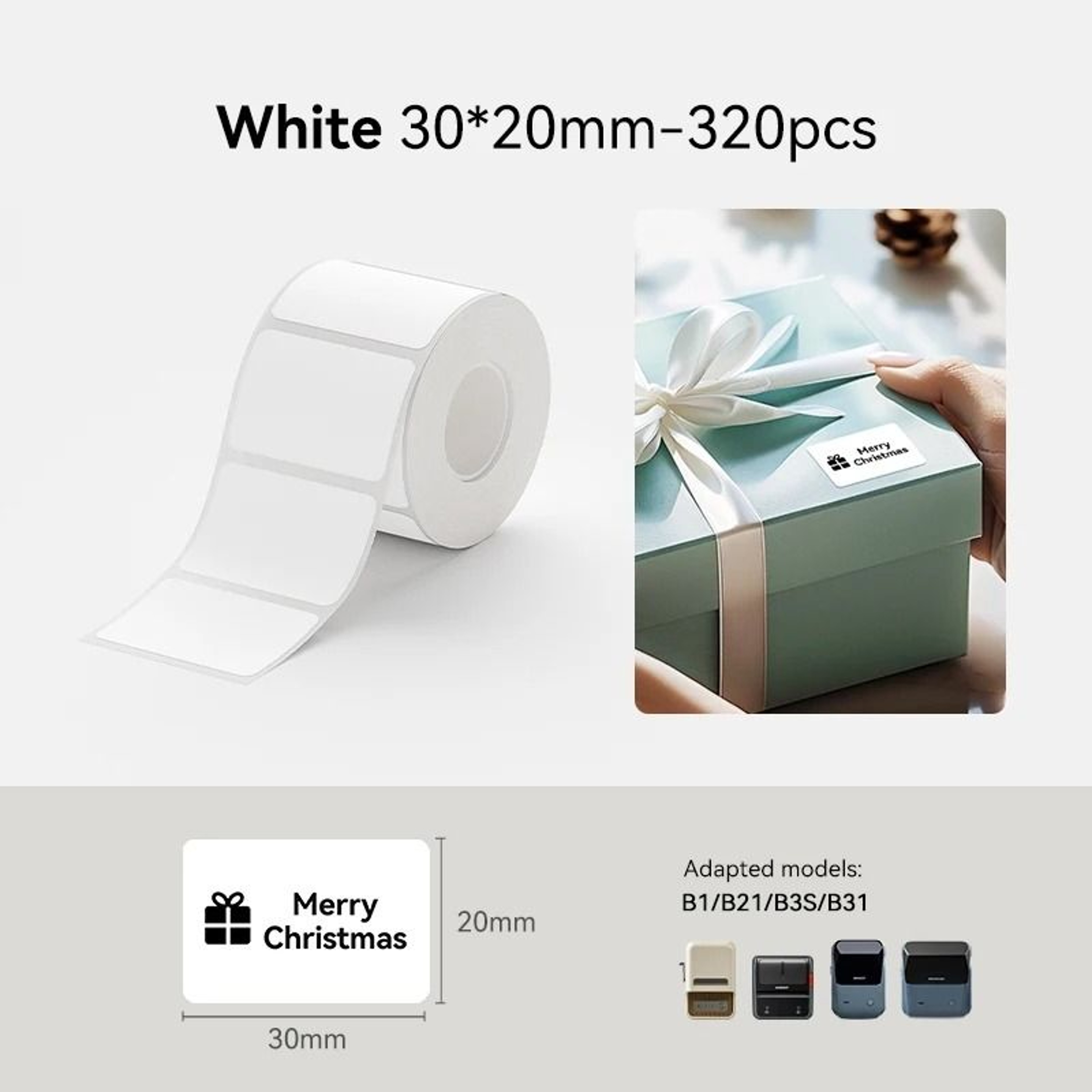 NIIMBOT White Color  Transparent SelfAdhesive Thermal Label Rolls For NIIMBOT B1  B21 Printers 10