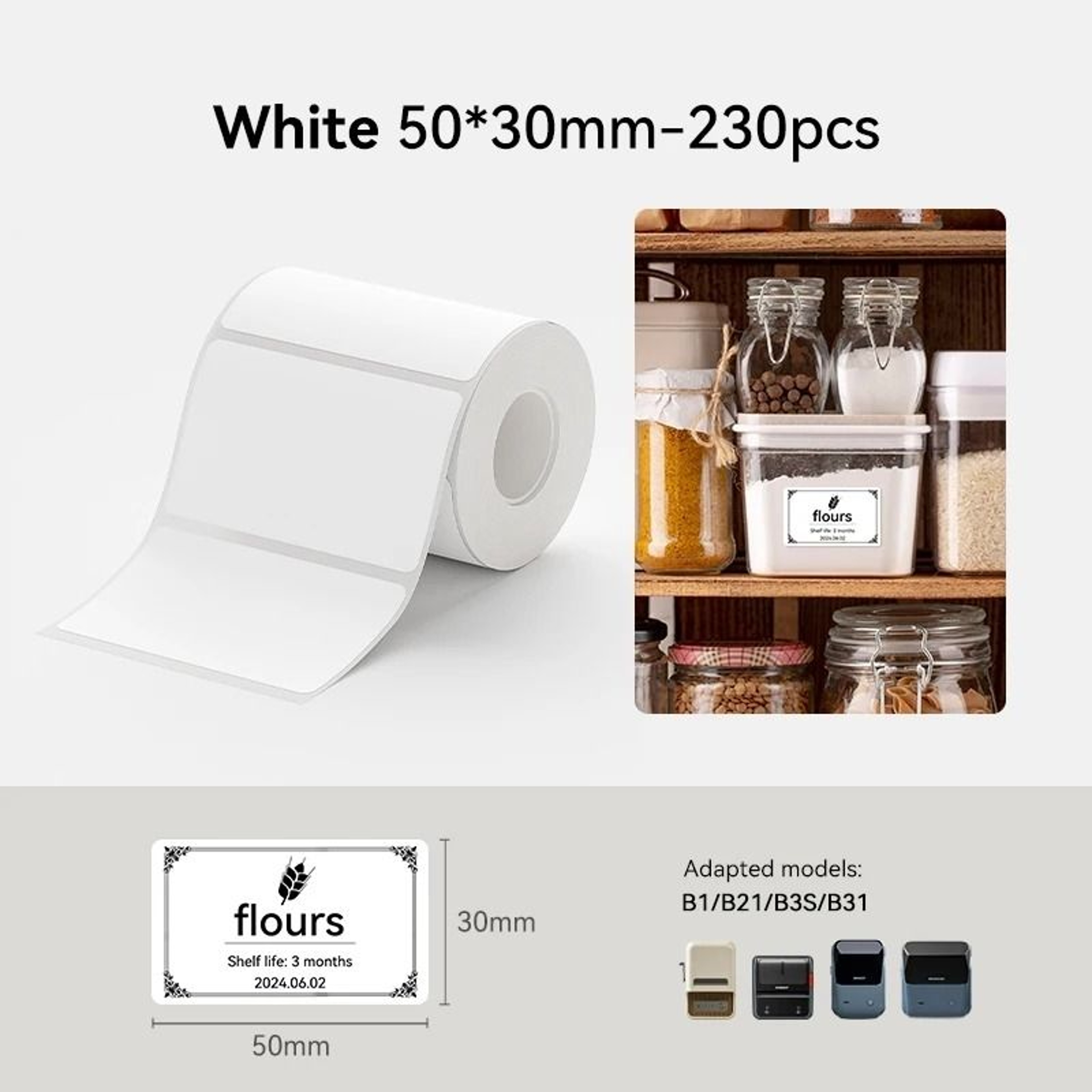 NIIMBOT White Color  Transparent SelfAdhesive Thermal Label Rolls For NIIMBOT B1  B21 Printers 6