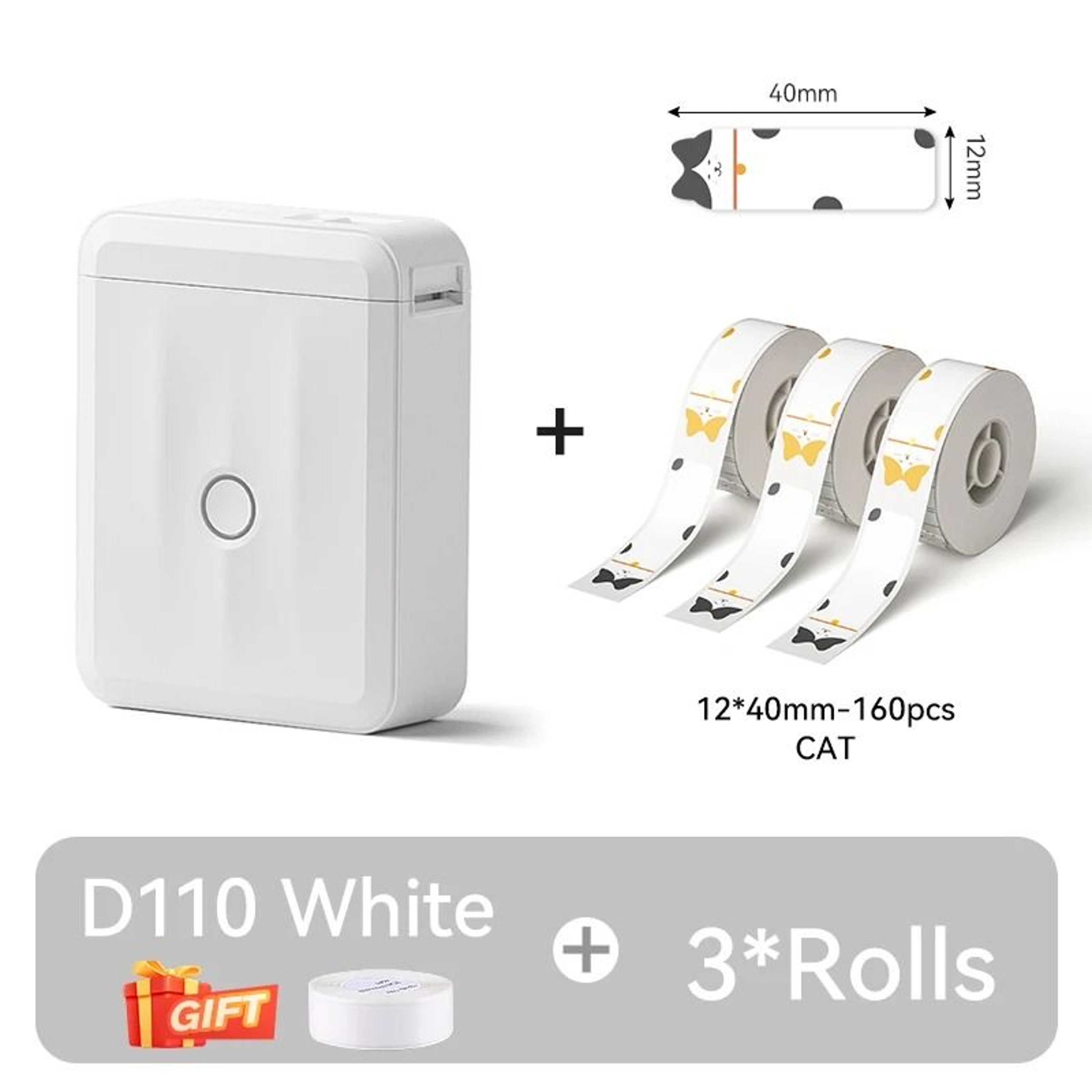 NIIMBOT D110 Mini Portable Thermal Label Printer Wireless Bluetooth Sticker Maker With Tape 22
