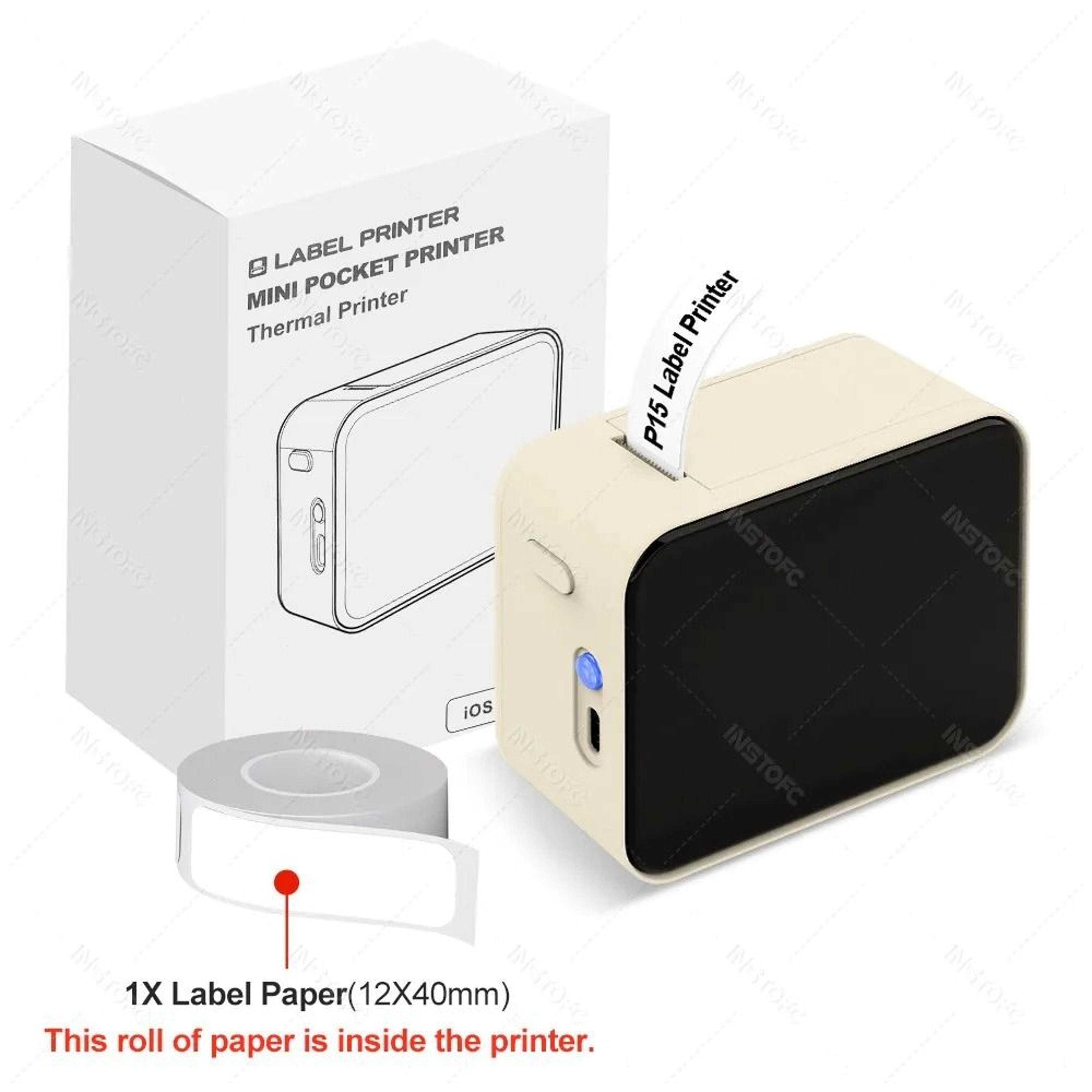 Marklife P15 Portable Thermal Label Printer Wireless Bluetooth Sticker Maker For Cables  Tags 11