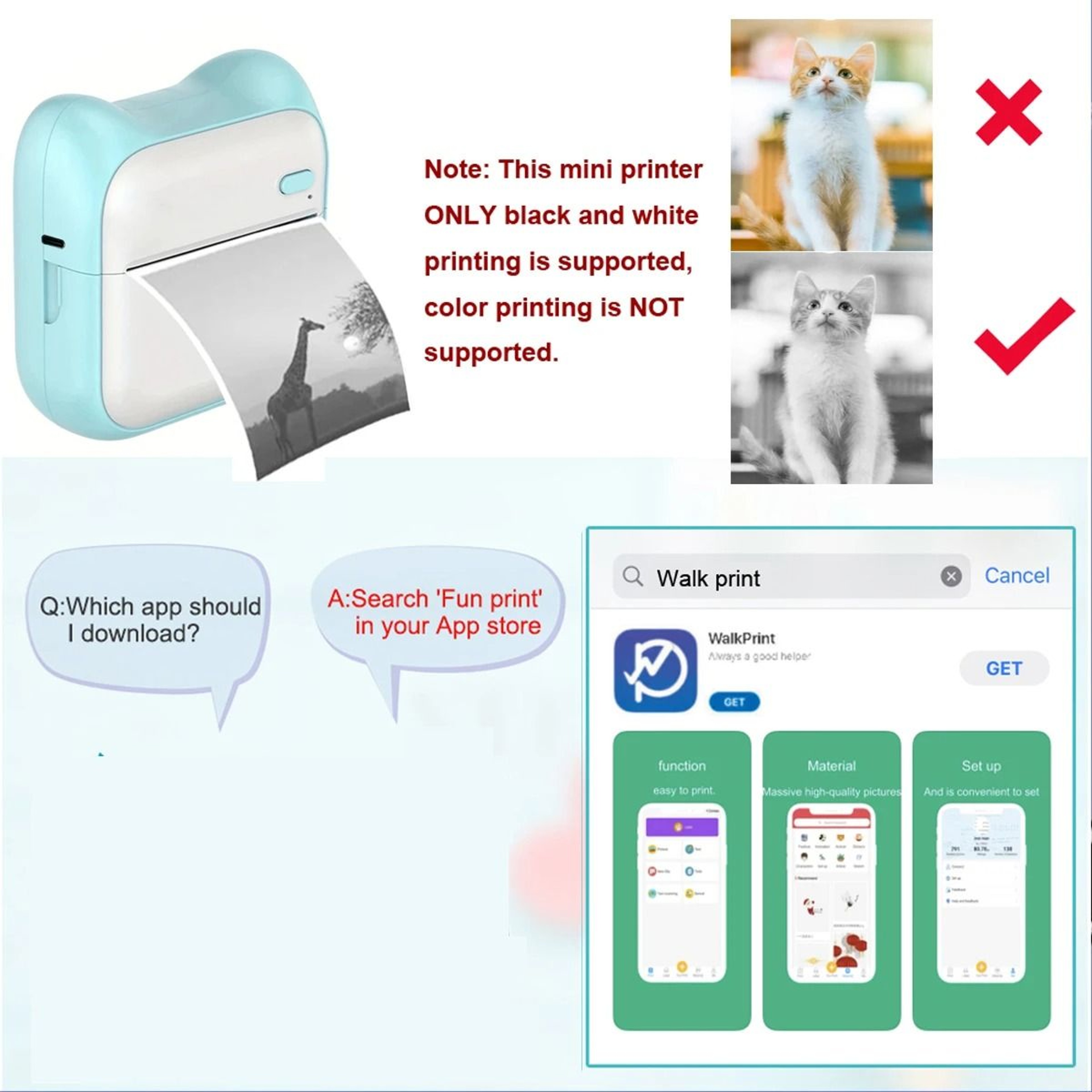 Portable Mini Pocket Thermal Printer Wireless Bluetooth Photo  Sticker Maker For Android  IOS 2