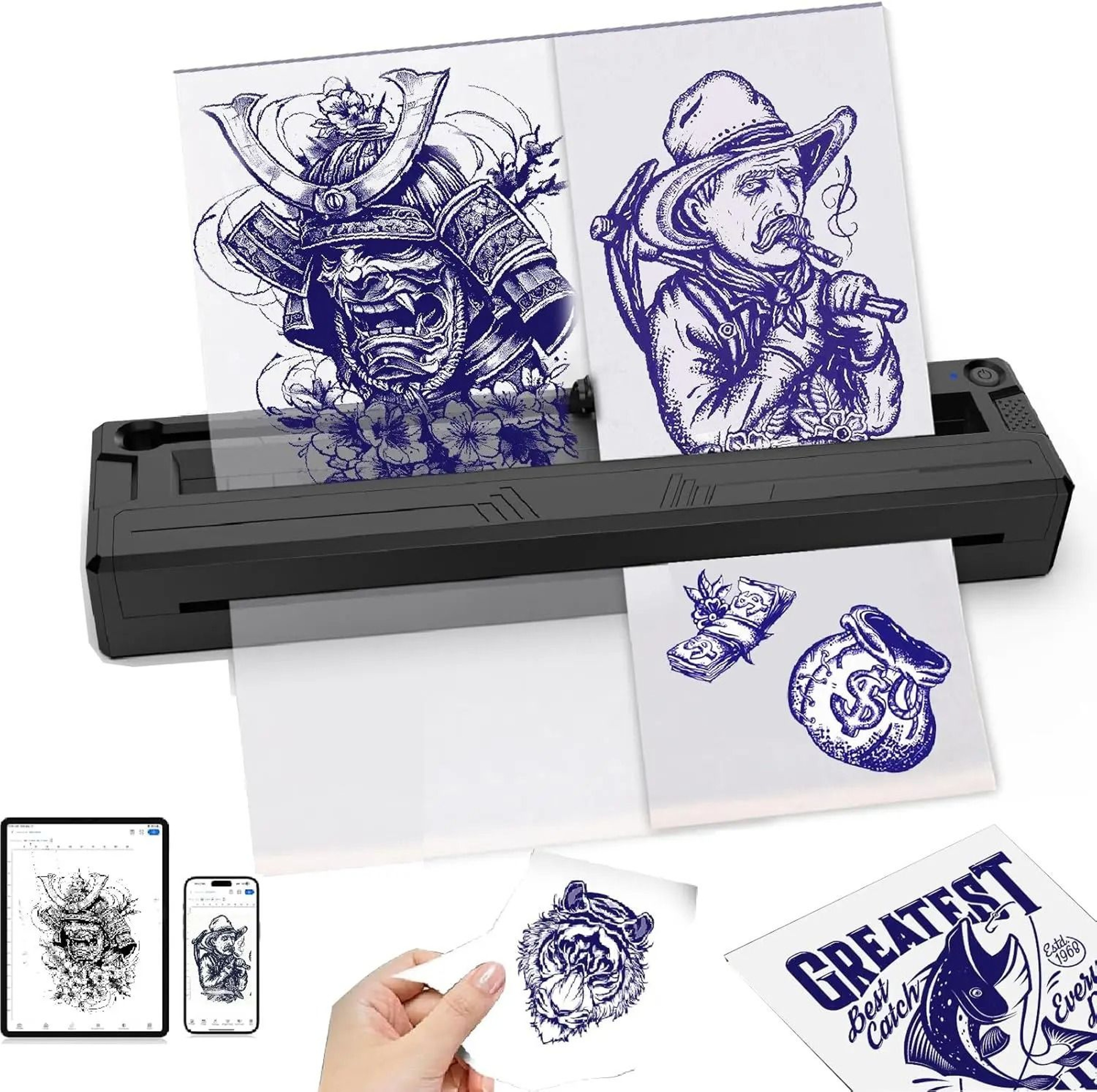 Portable Wireless Bluetooth Thermal Tattoo Stencil Printer Transfer Machine For IOS  Android 0