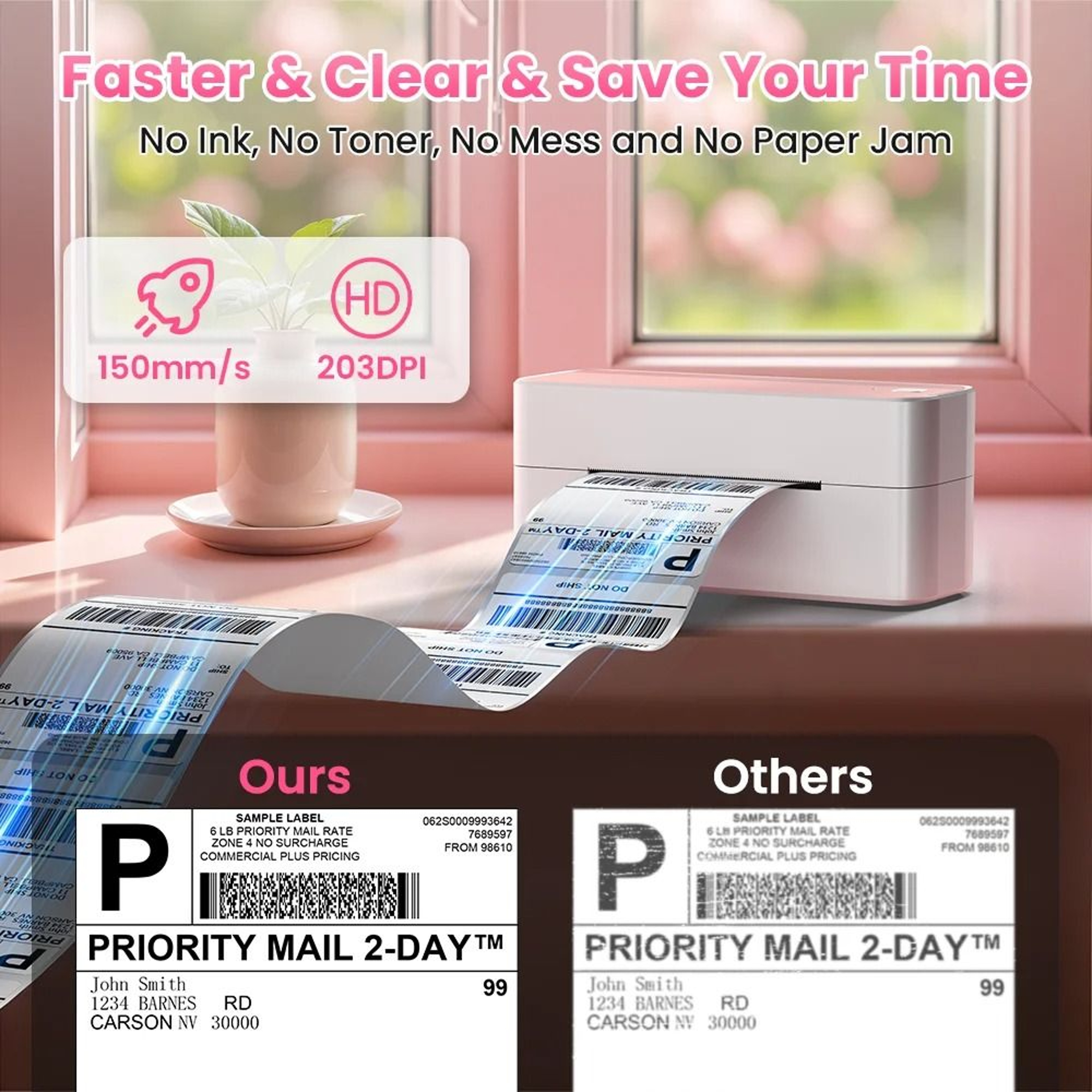 Phomemo 241 Bluetooth Wireless 4x6 Thermal Shipping Label Printer For IPhone Android Mac Windows 4