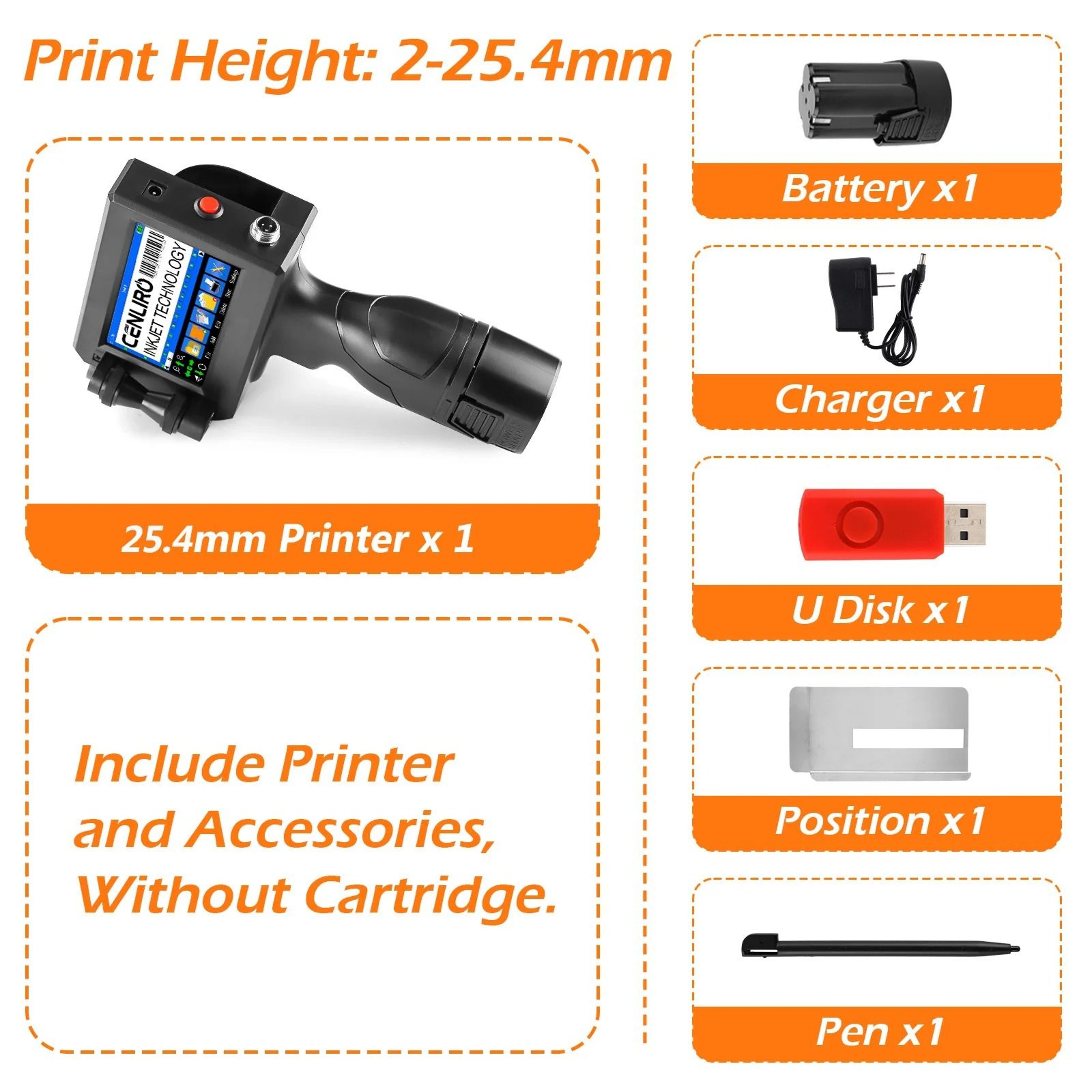 Cenliro CL20B 254mm TIJ Handheld Inkjet Printer Portable Coding Machine For Expiry Date  QR Code 7