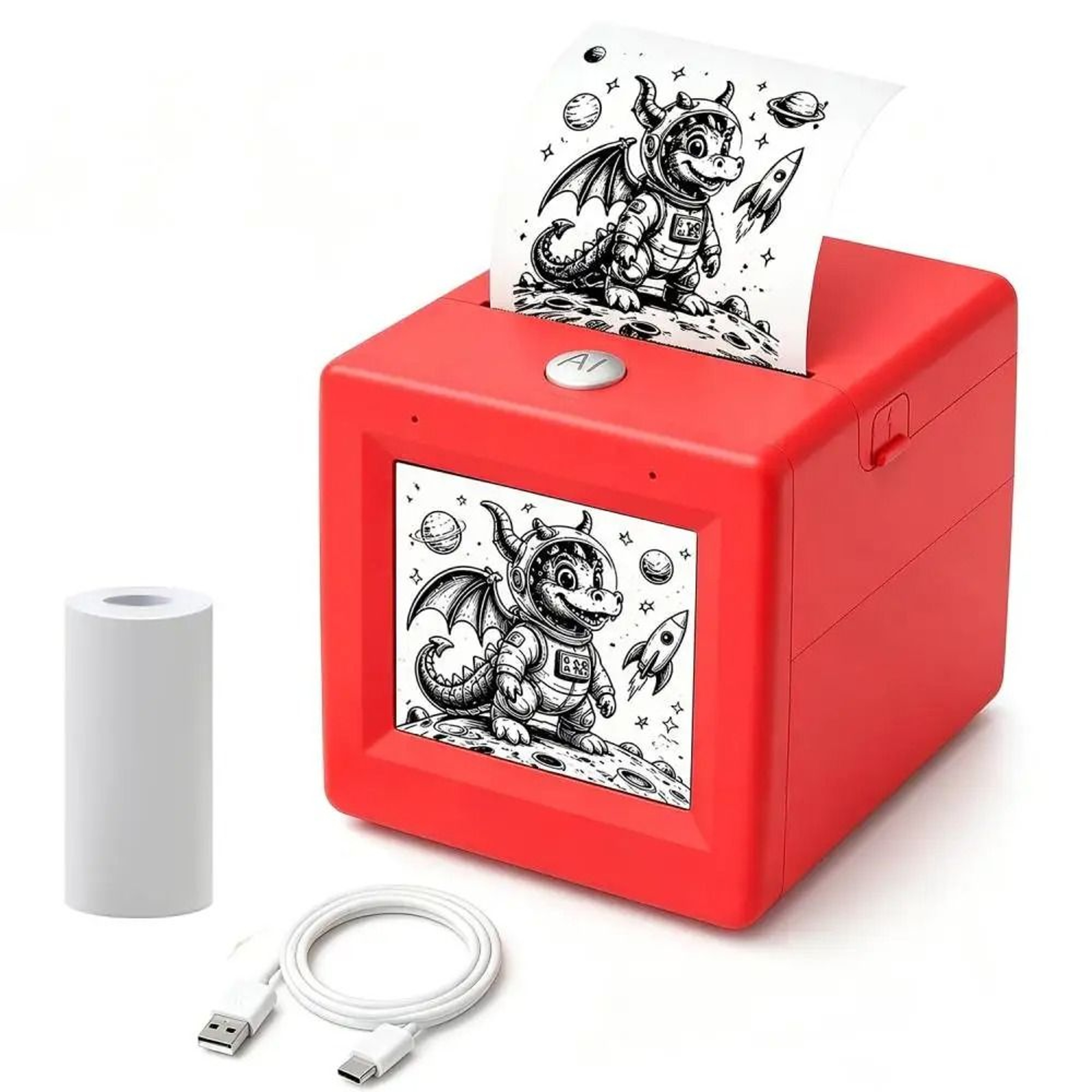 AI VoicePowered Thermal Sticker Maker Printer With HD Screen  WiFi AI Magic Box For Kids 6
