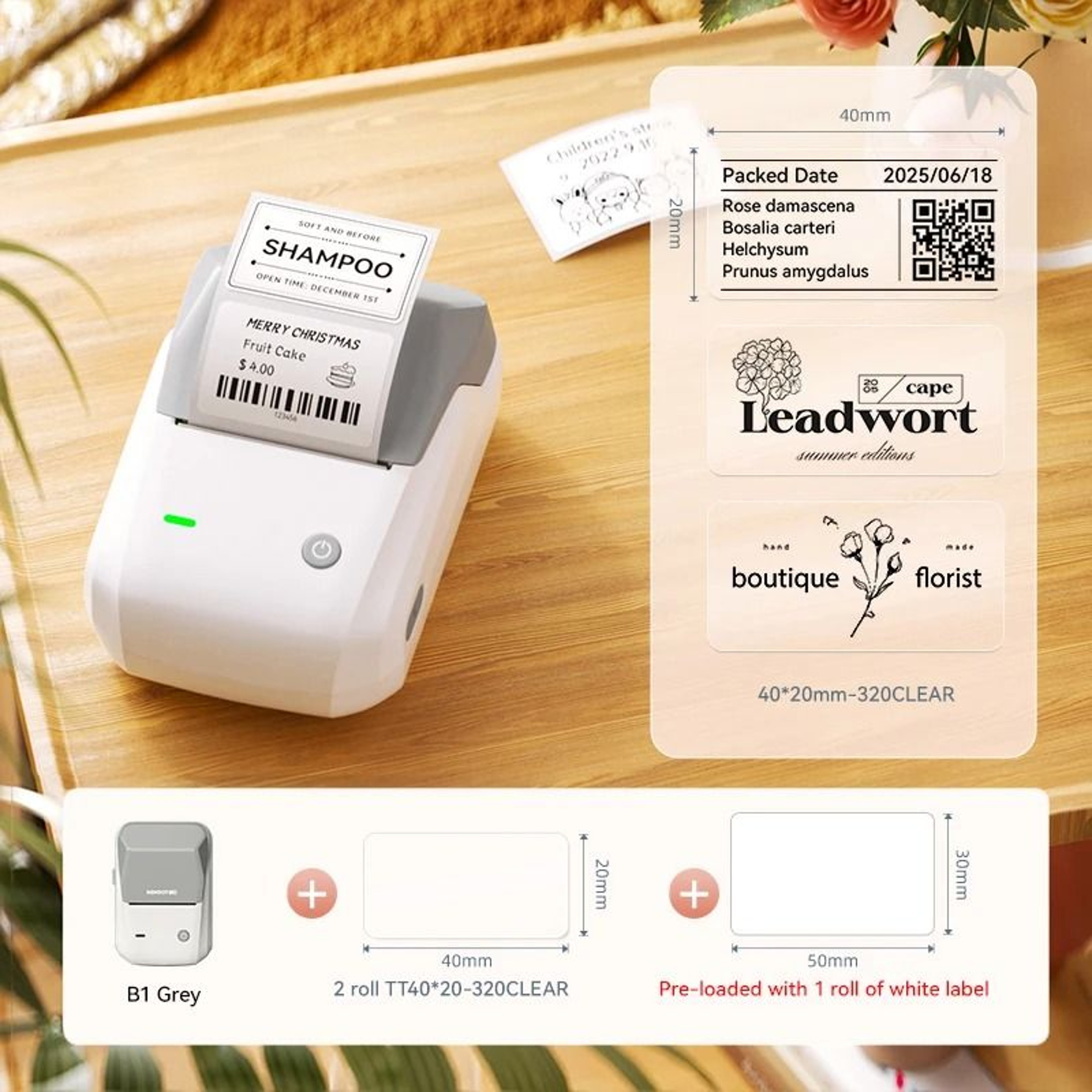 NIIMBOT B1 Portable Thermal Label Printer Wireless Bluetooth Pocket Sticker Maker For Cosmetics  Ho 16