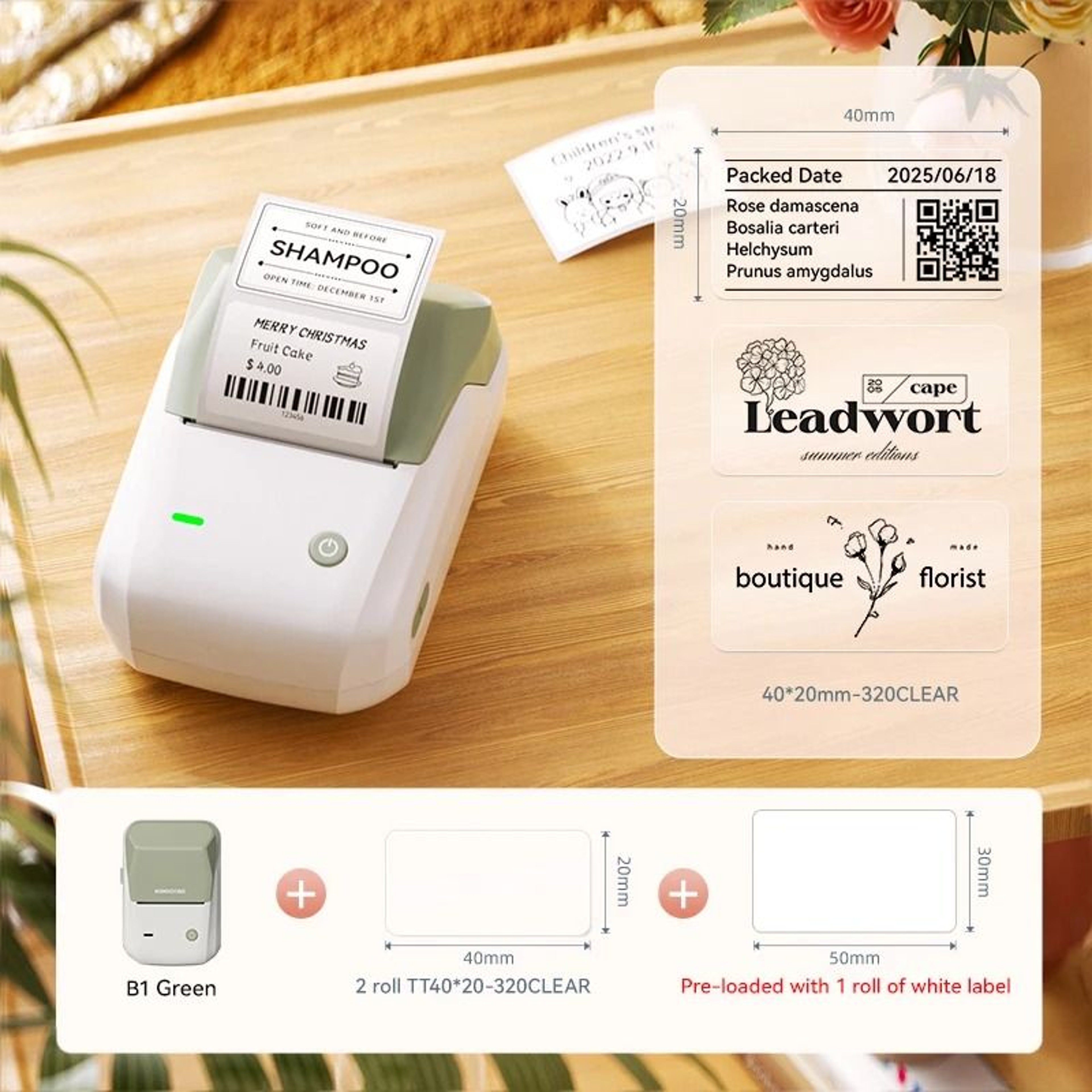 NIIMBOT B1 Portable Thermal Label Printer Wireless Bluetooth Pocket Sticker Maker For Cosmetics  Ho 17