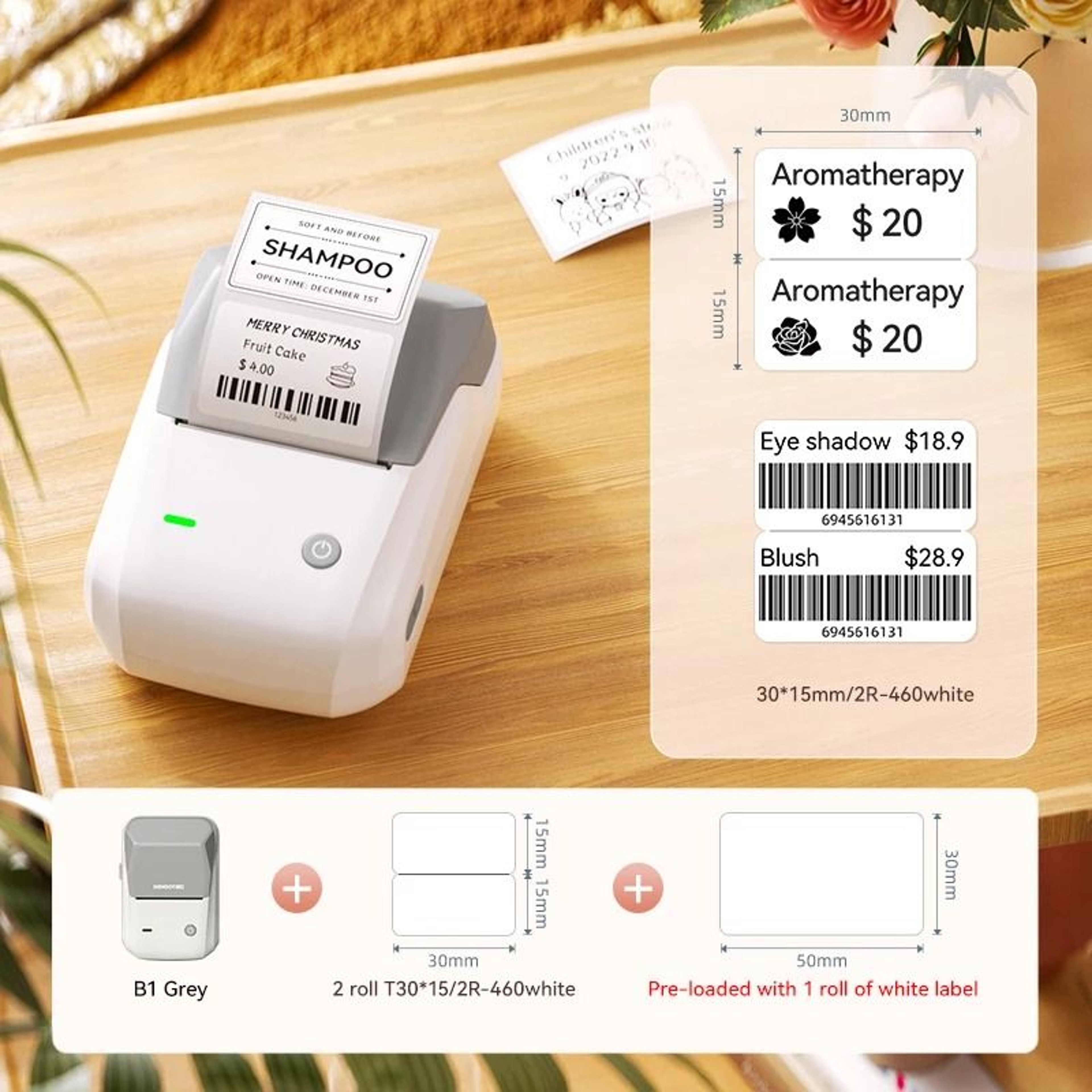 NIIMBOT B1 Portable Thermal Label Printer Wireless Bluetooth Pocket Sticker Maker For Cosmetics  Ho 15