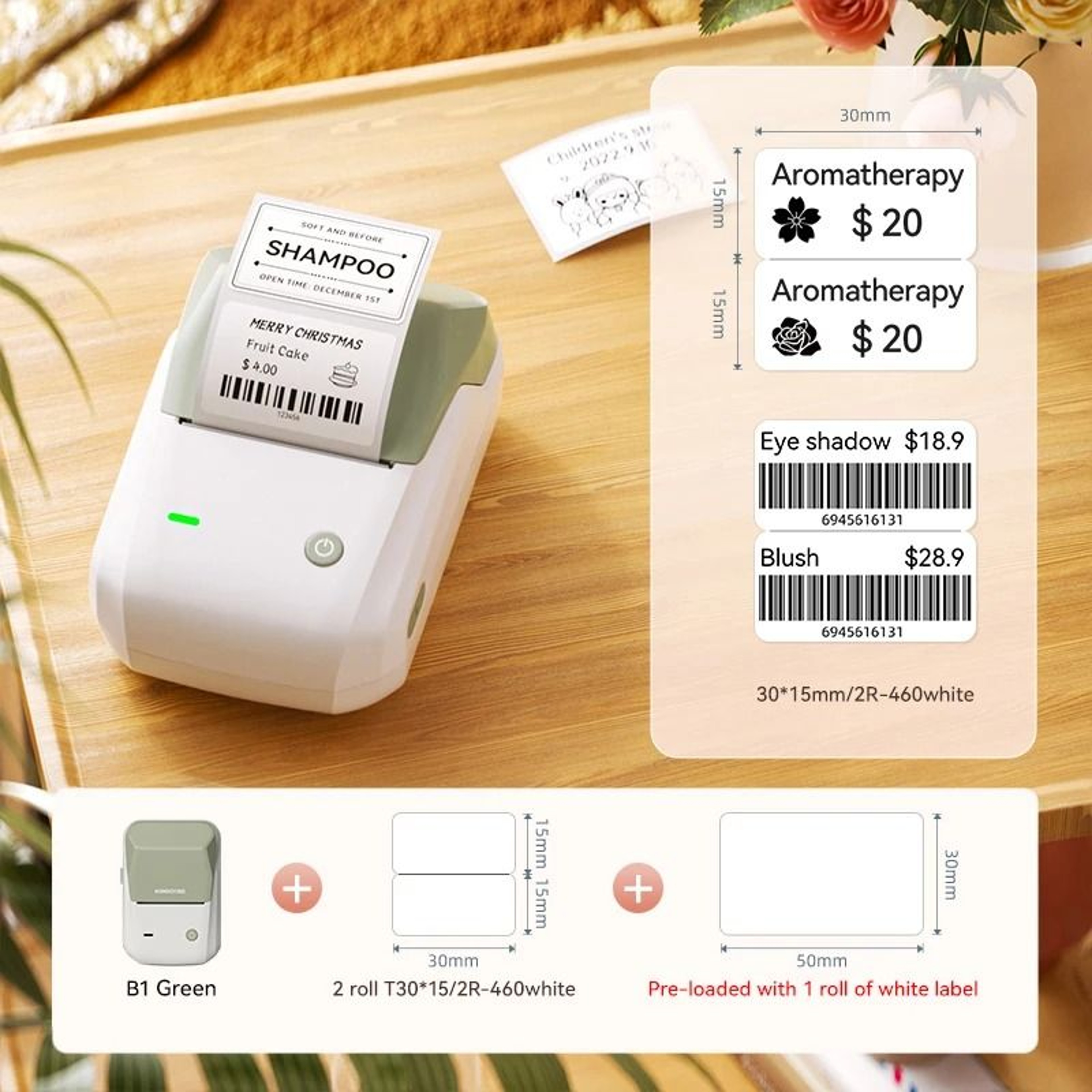 NIIMBOT B1 Portable Thermal Label Printer Wireless Bluetooth Pocket Sticker Maker For Cosmetics  Ho 22