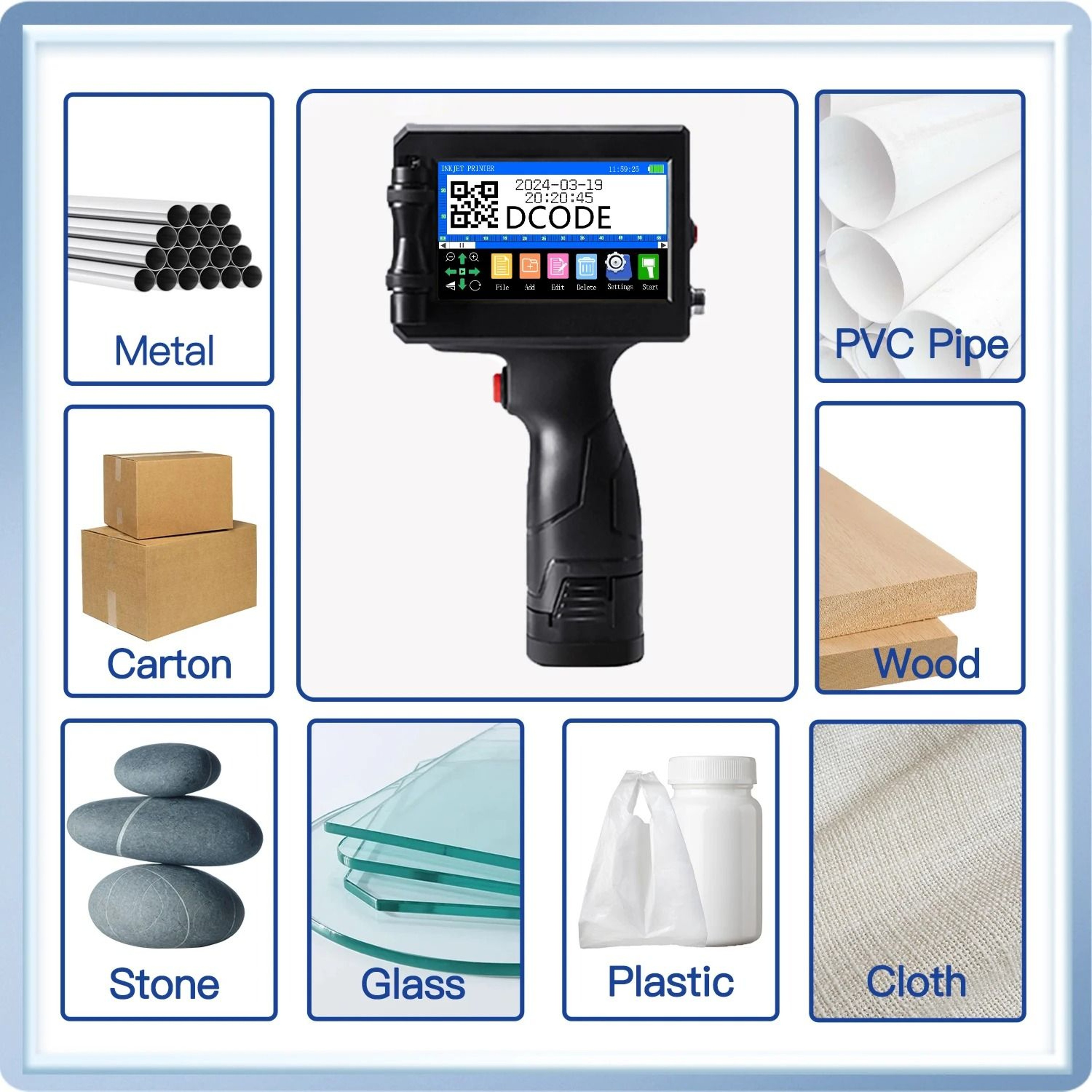 DCODE 1755PLUS1 254mm Portable Handheld Inkjet Printer Large Format Batch Coding Machine For QR Bar 3