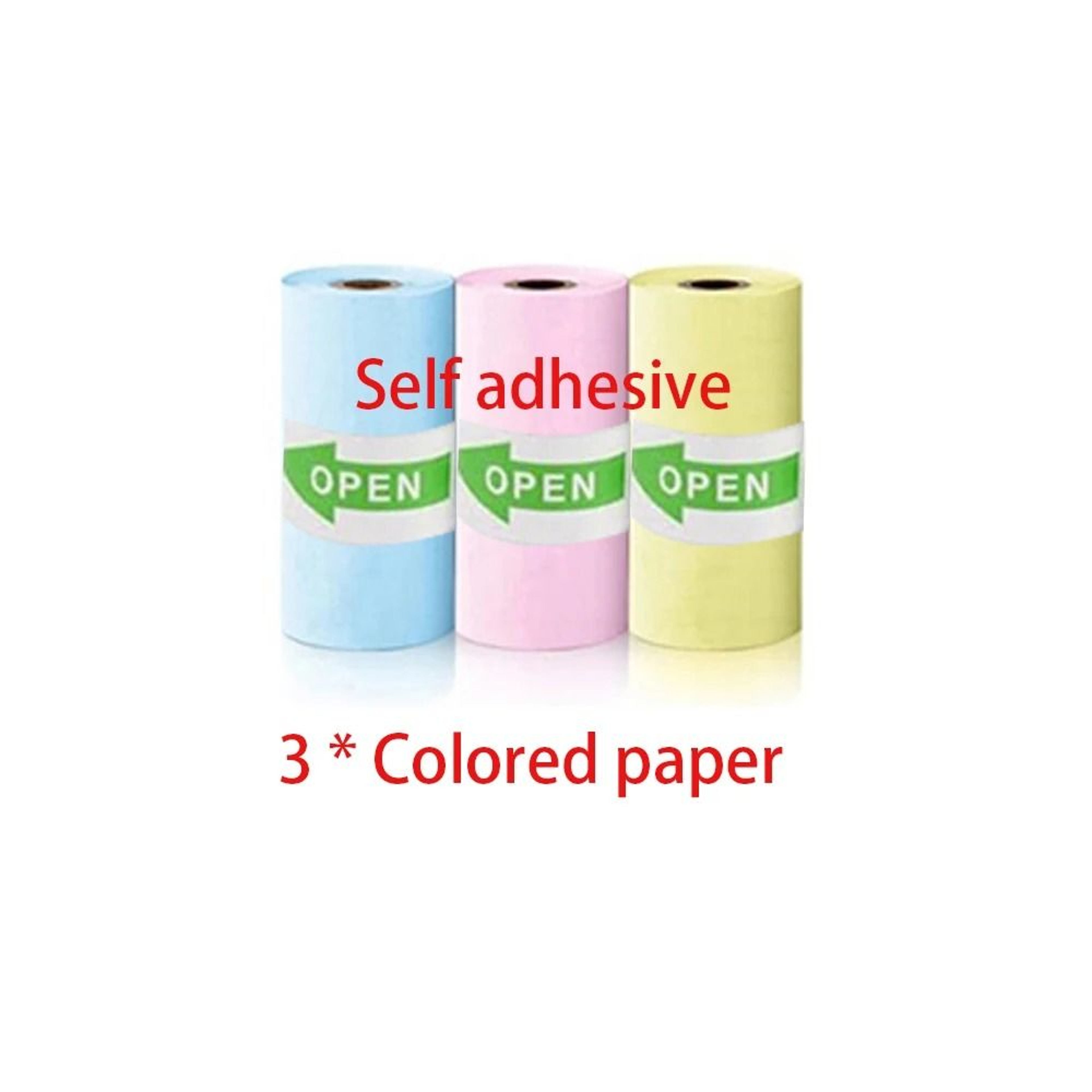 Universal 57mm Mini Thermal Printer Paper Roll SelfAdhesive Color Sticker Paper Replacement 9