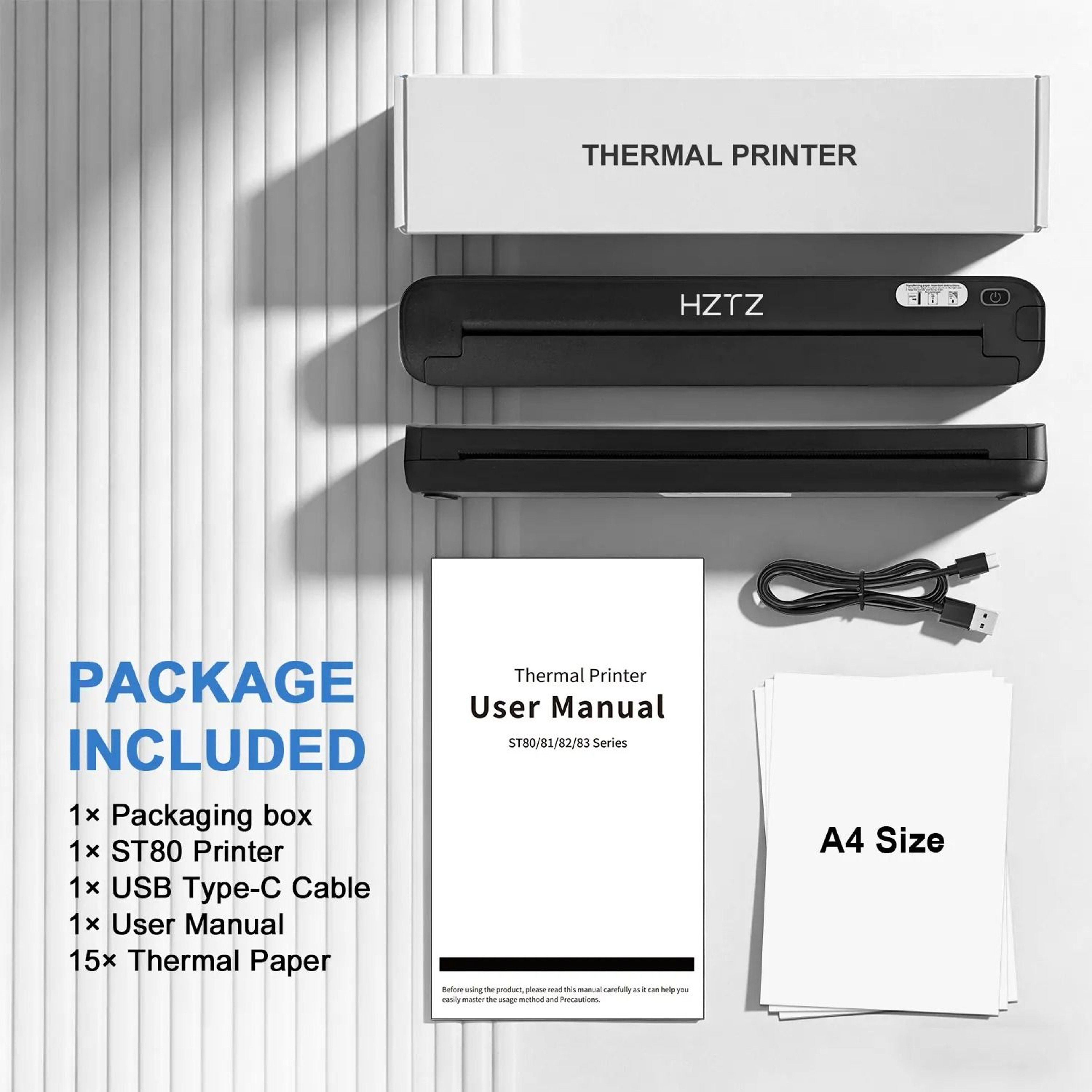 ST80 Thermal Tattoo Stencil Printer 203DPI HD Wireless A4 Portable Transfer Machine For Phone  PC W 8
