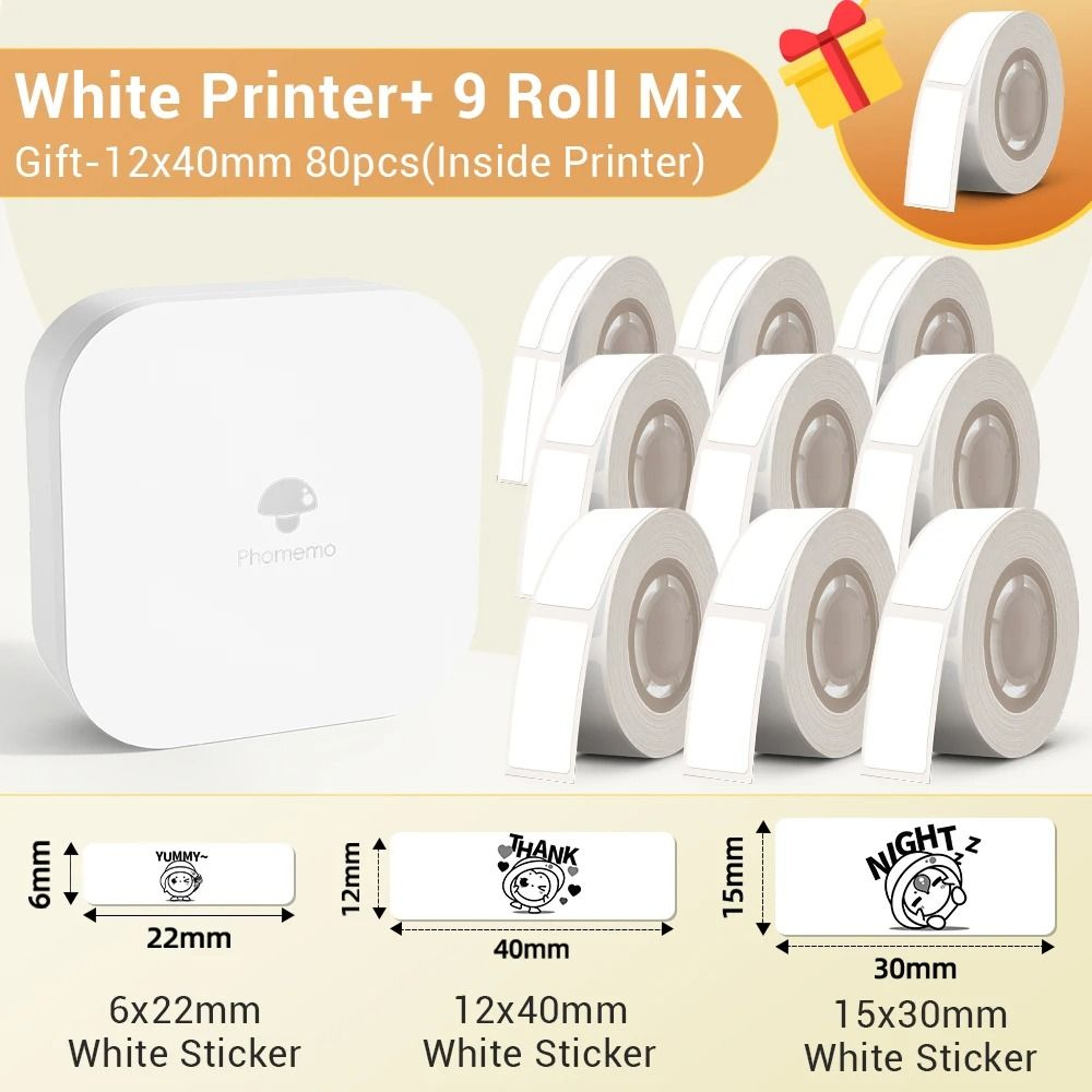 Phomemo Q30 Wireless Mini Thermal Label Maker Portable Adhesive Sticker Barcode Printer For School  24