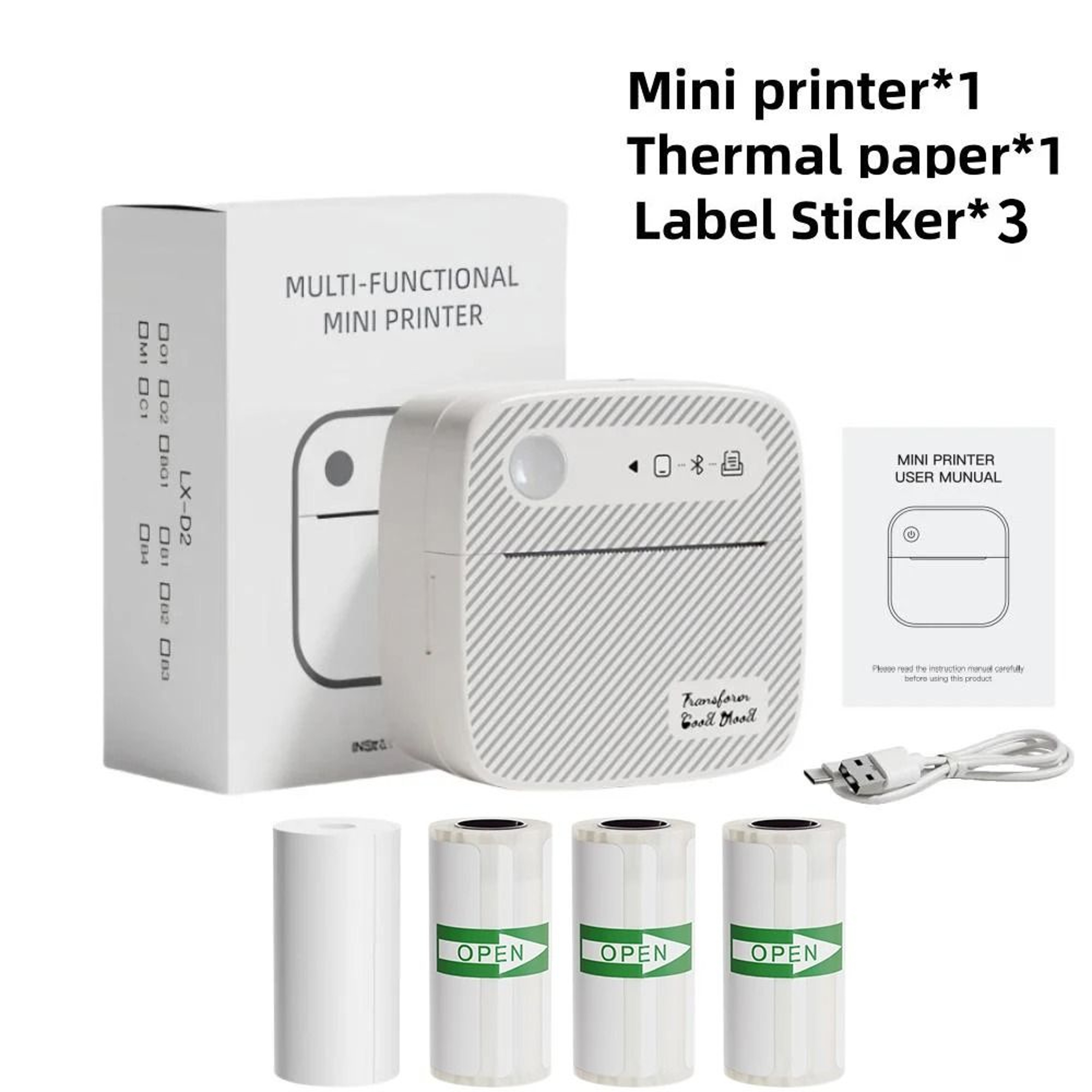 DOLEWA B3 Portable Mini Wireless Bluetooth Thermal Label Printer Tag Price Machine For Office Schoo 7
