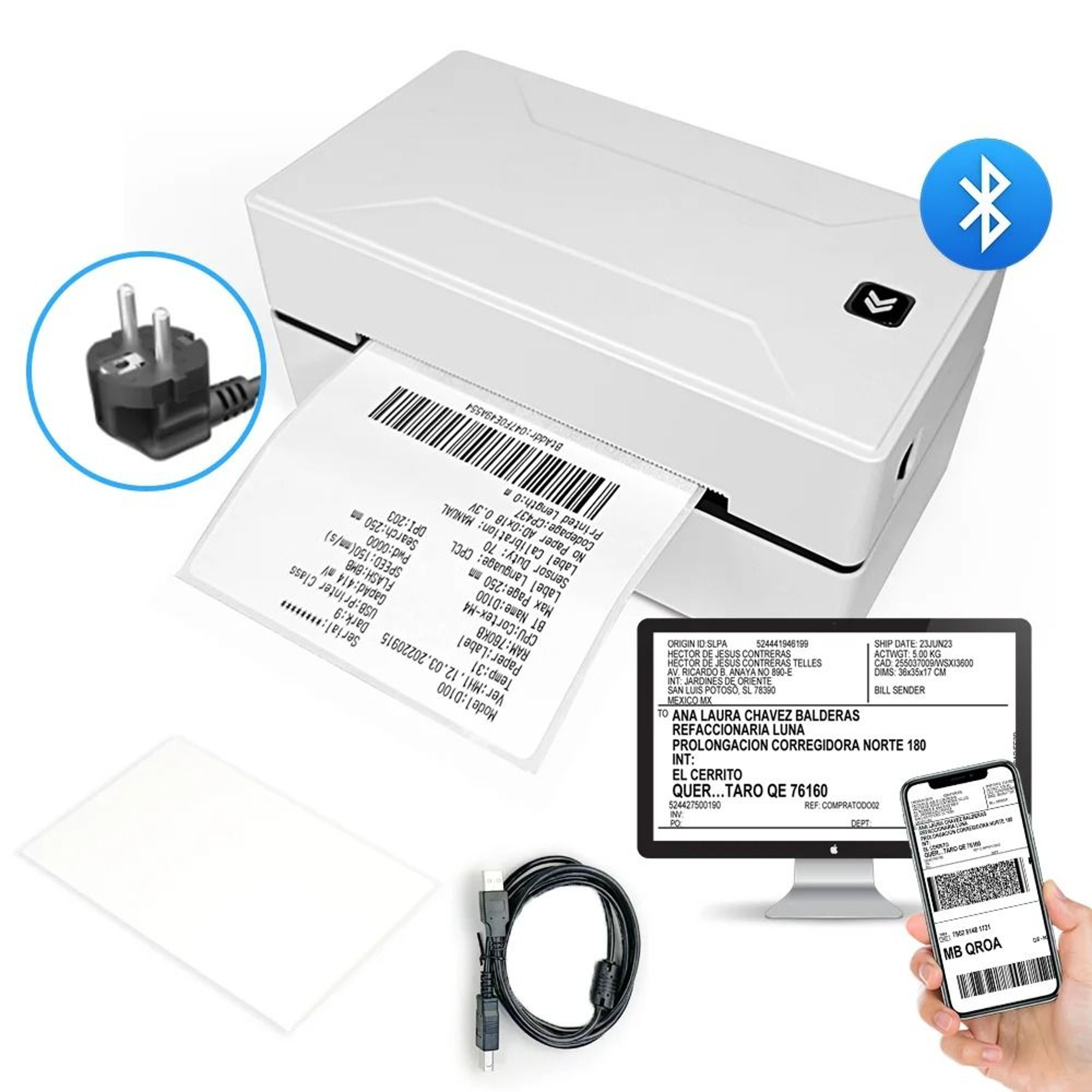 Marklife D100 Portable Bluetooth Wireless 4x6 Thermal Shipping Label Printer For Windows Mac IOS  A 8