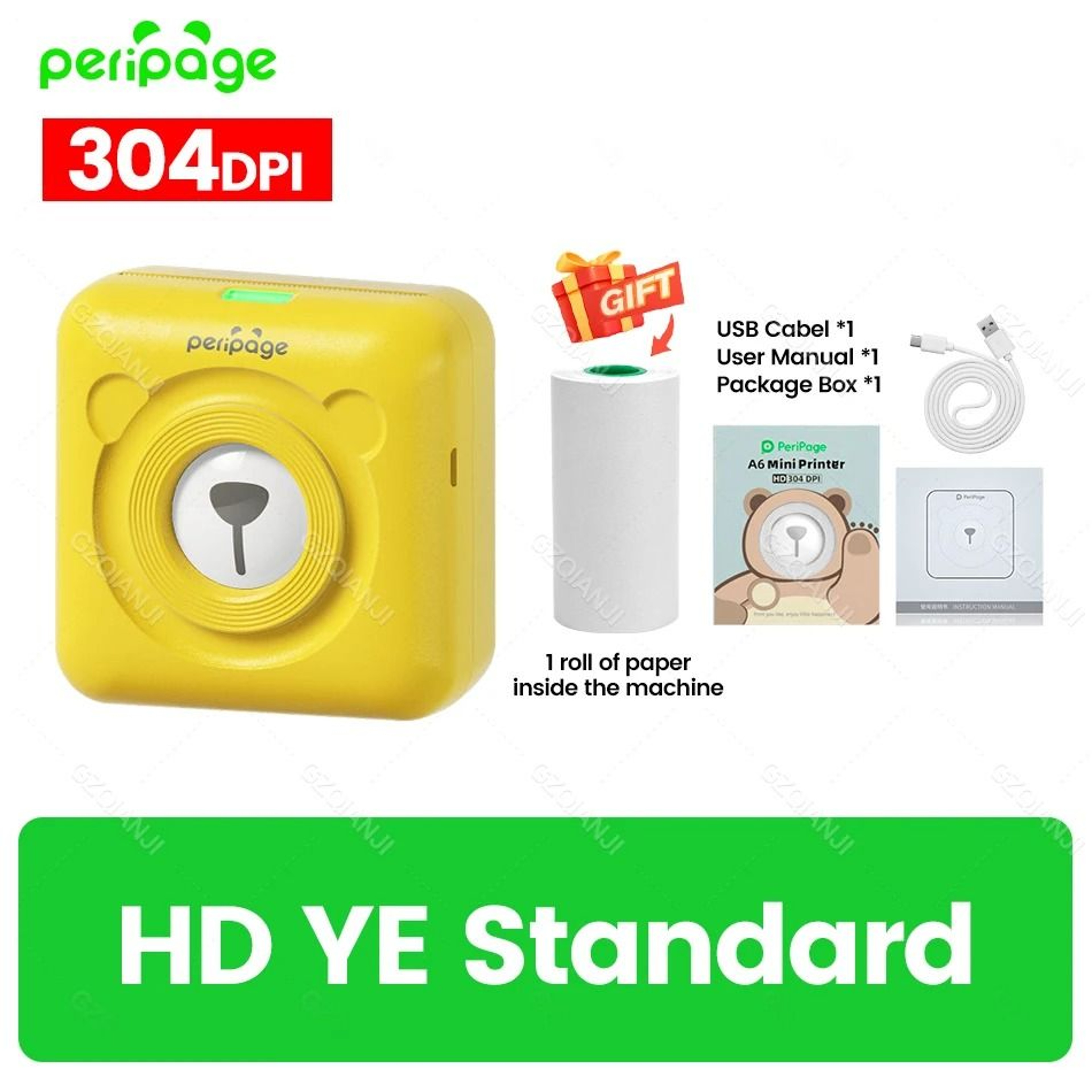 PeriPage A6 304DPI HD Mini Photo Printer Portable Bluetooth Wireless Sticker Label Maker 9