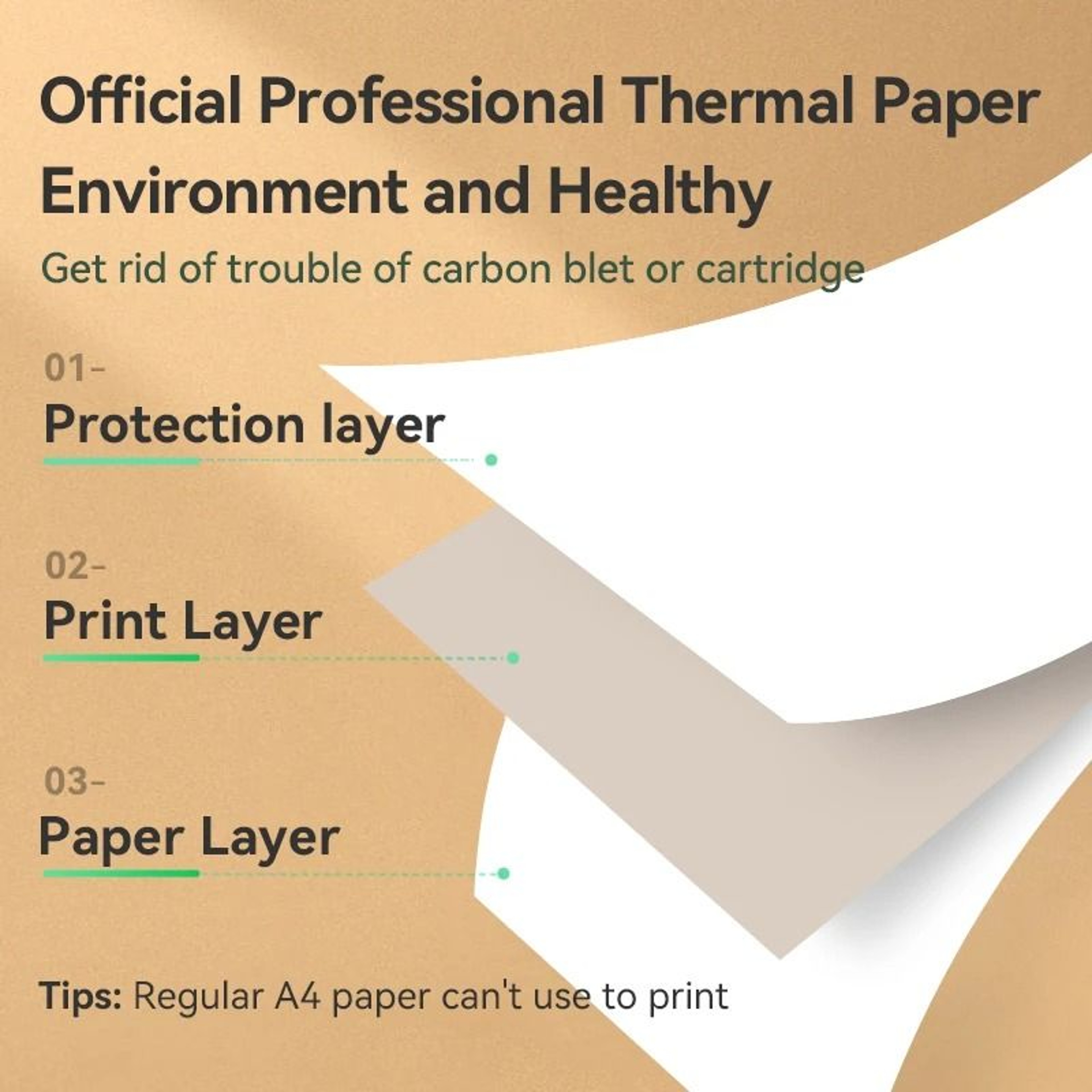 Official PeriPage A4 Thermal Paper Roll  Fanfold Pack 10Year Archival Quality For A40 Portable Prin 3