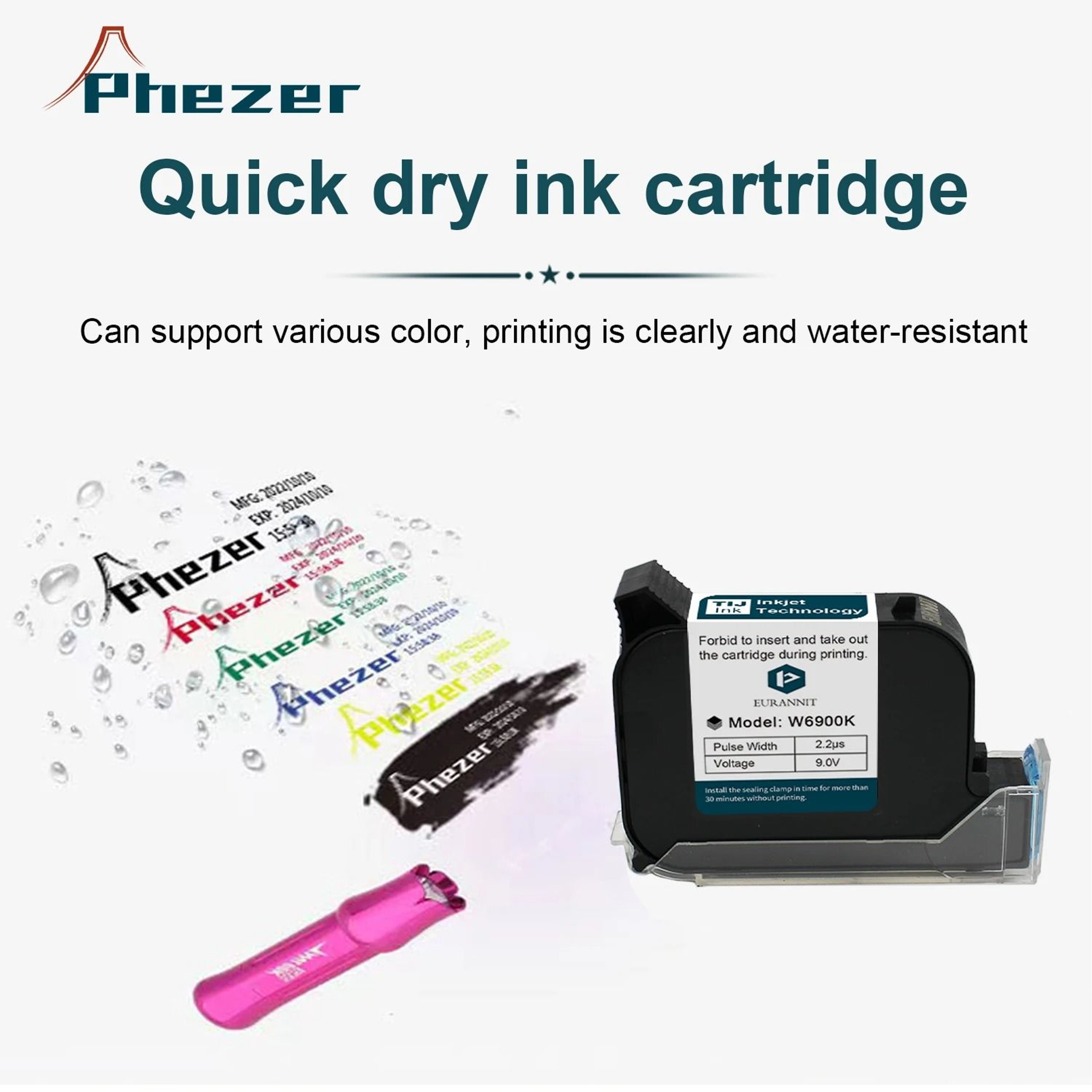 Hp Phezer 2026 PC98 Mini Portable 28Language Handheld Thermal Inkjet Printer For Expiry Date  QR Co 2