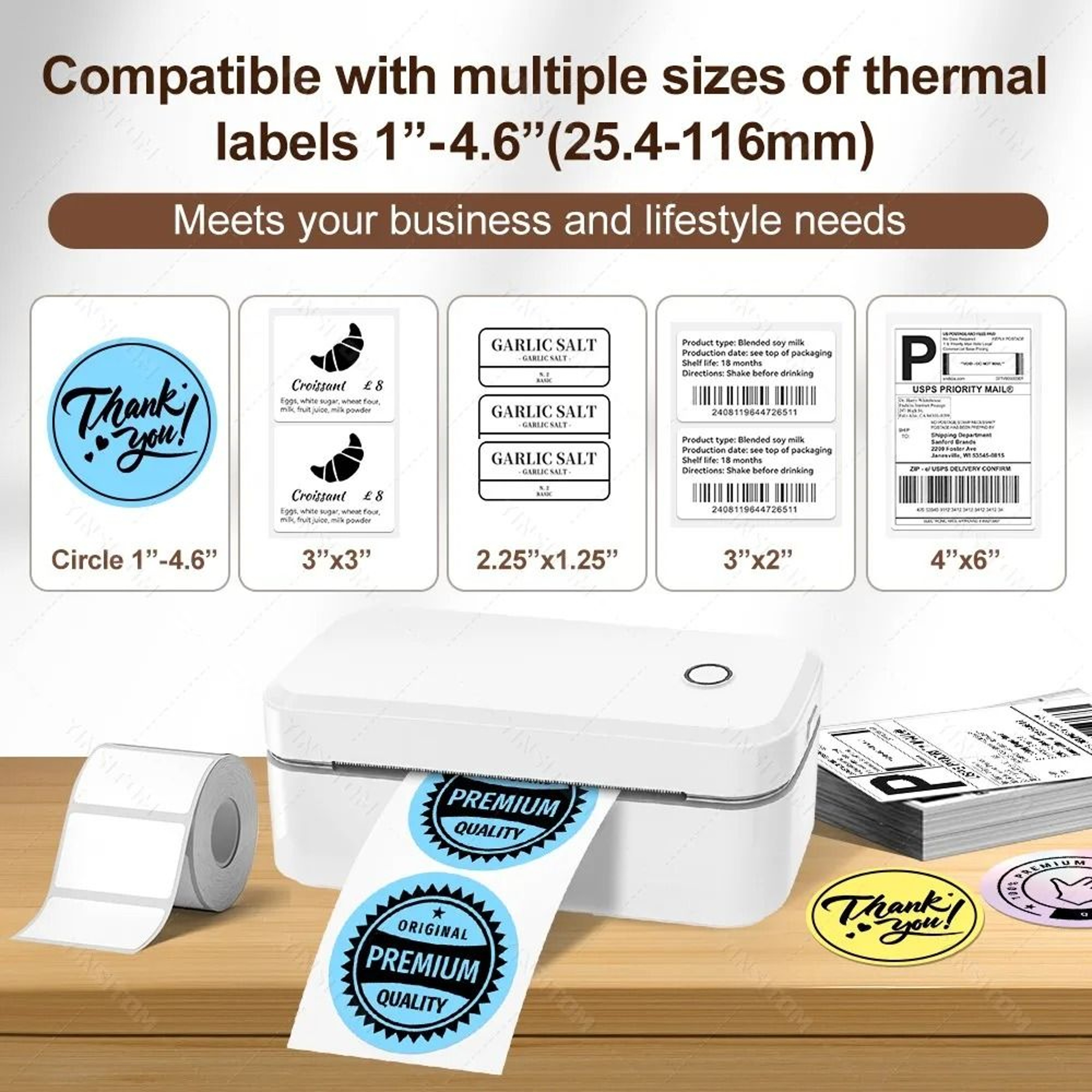 Marklife X4 Portable Bluetooth Thermal Shipping Label Printer 4x6 Mailing Packages Automatic Recogn 1