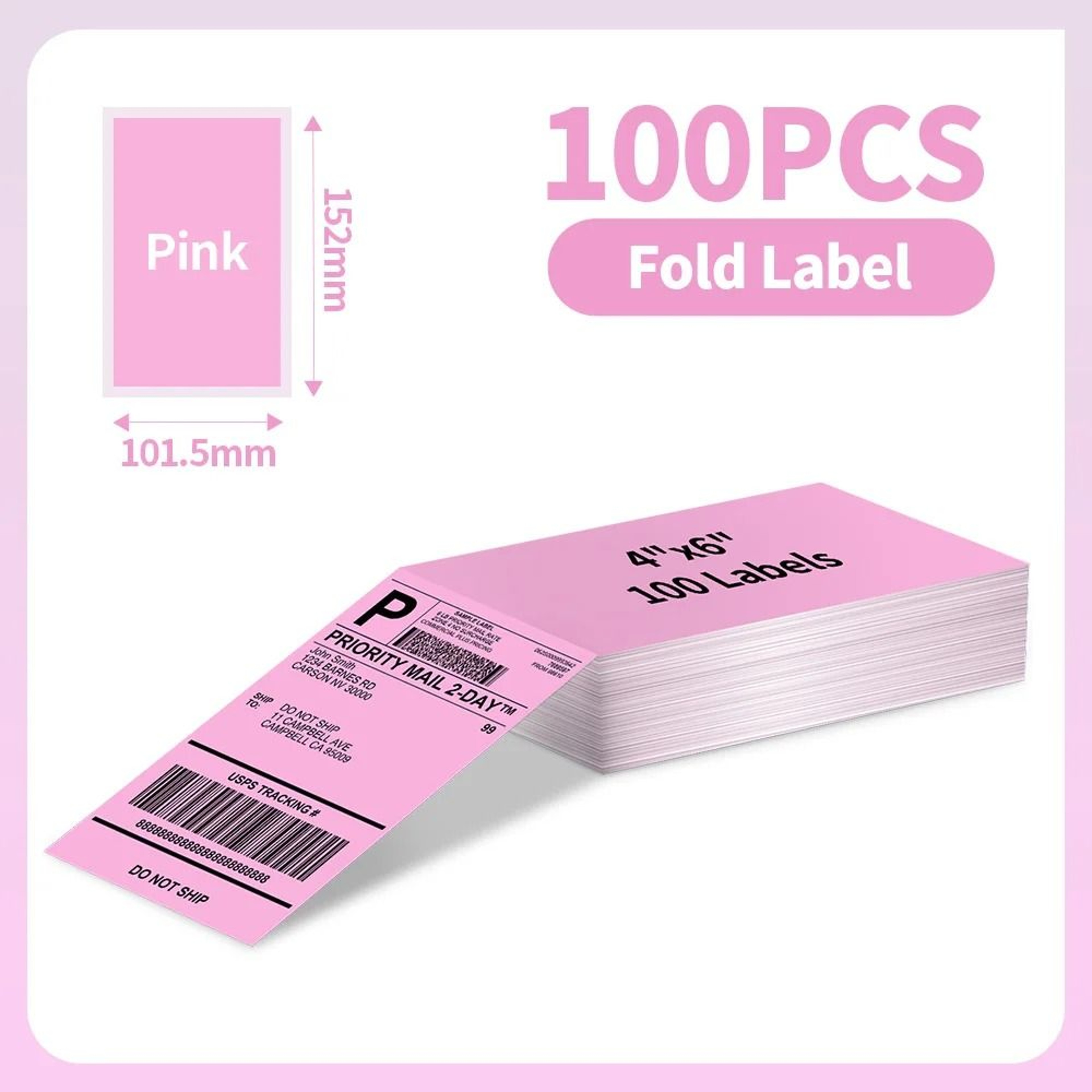 100Sheet Phomemo A6 Thermal Shipping Labels 100x150mm  4x6 Inch For PM241BT D520  246S Waybill Prin 10