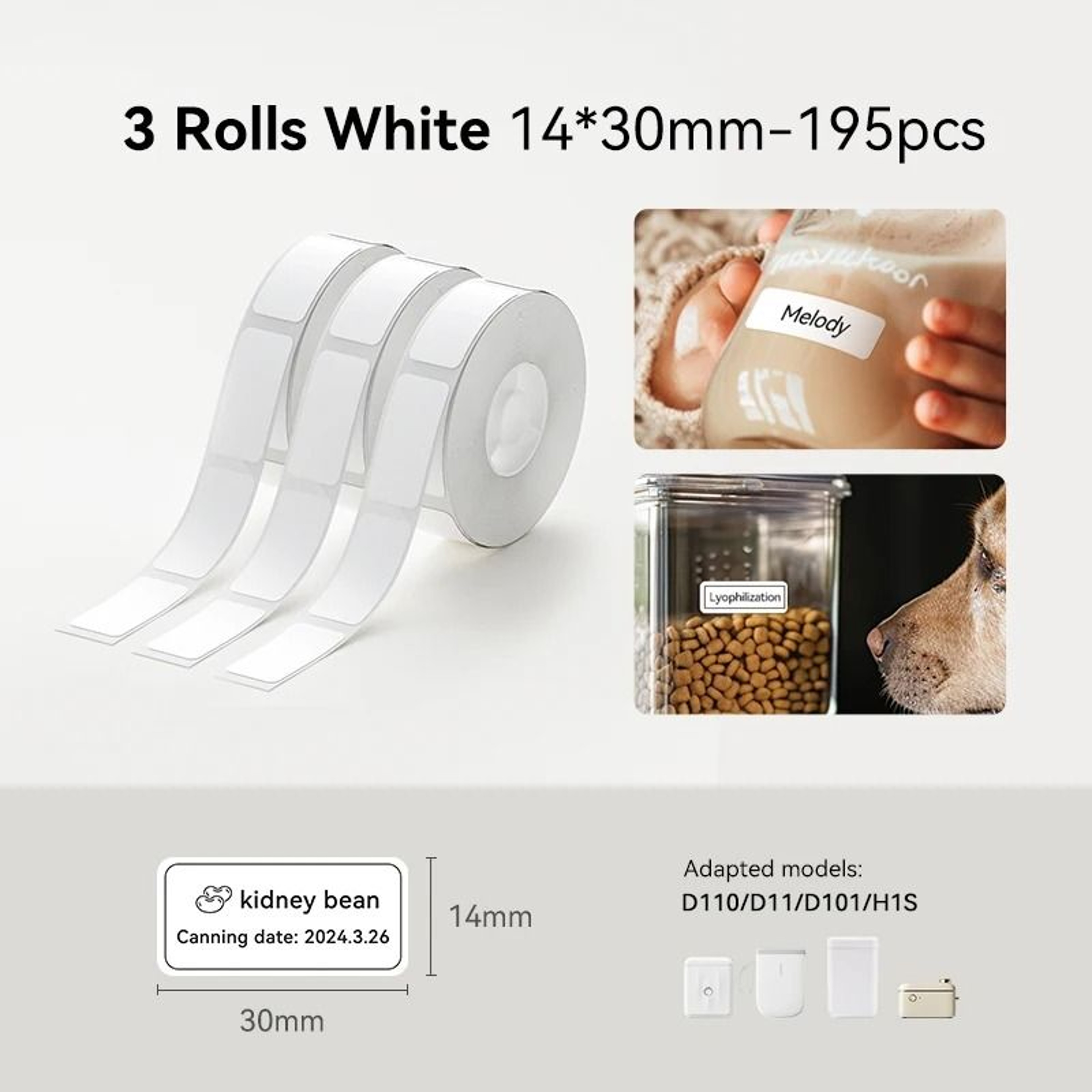 Niimbot Waterproof White Thermal Label Sticker Roll Set For D11 D110  D101 Label Printers 10