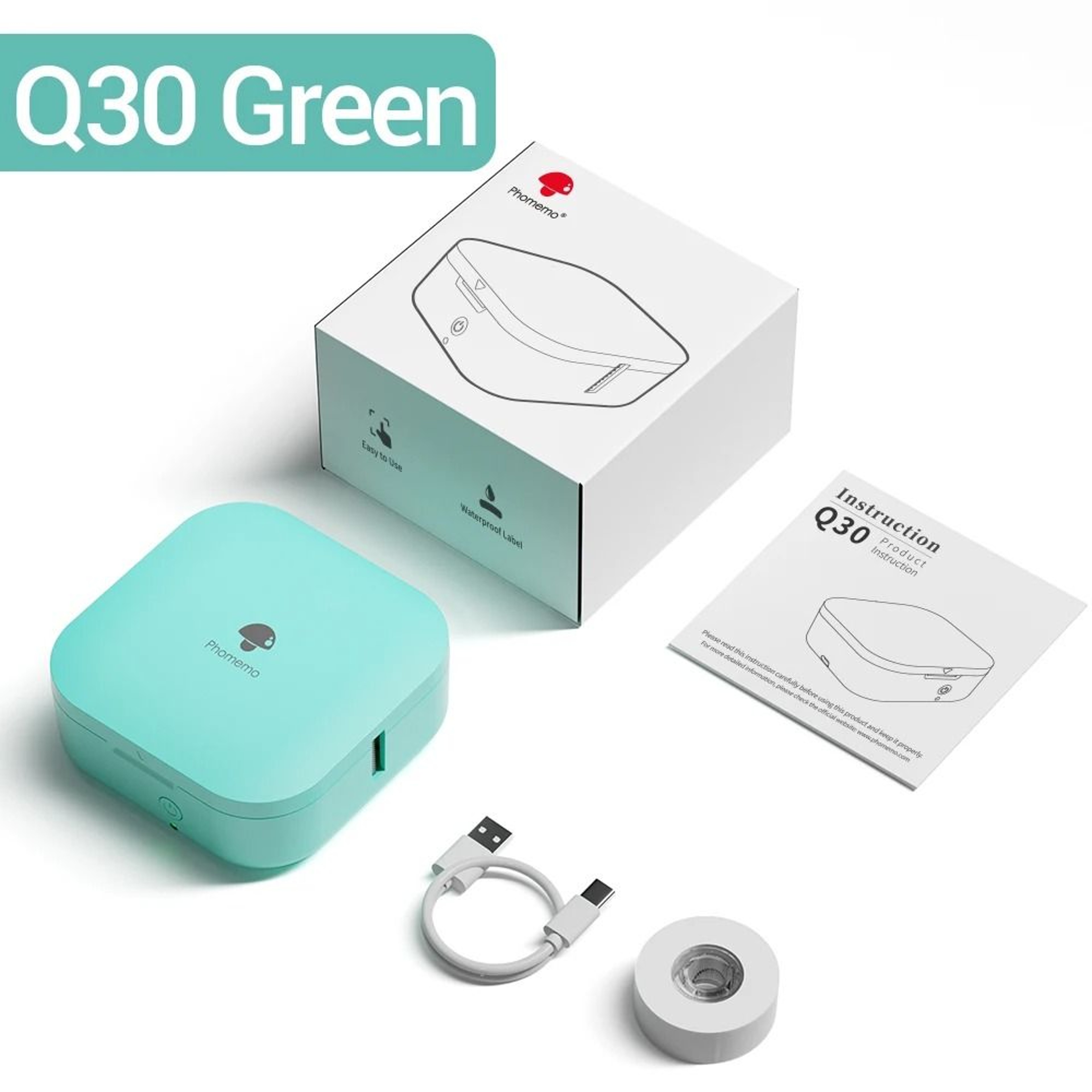 Phomemo Q30 Wireless Bluetooth Mini Thermal Label Printer  Sticker Maker With Starter Label Tape 14