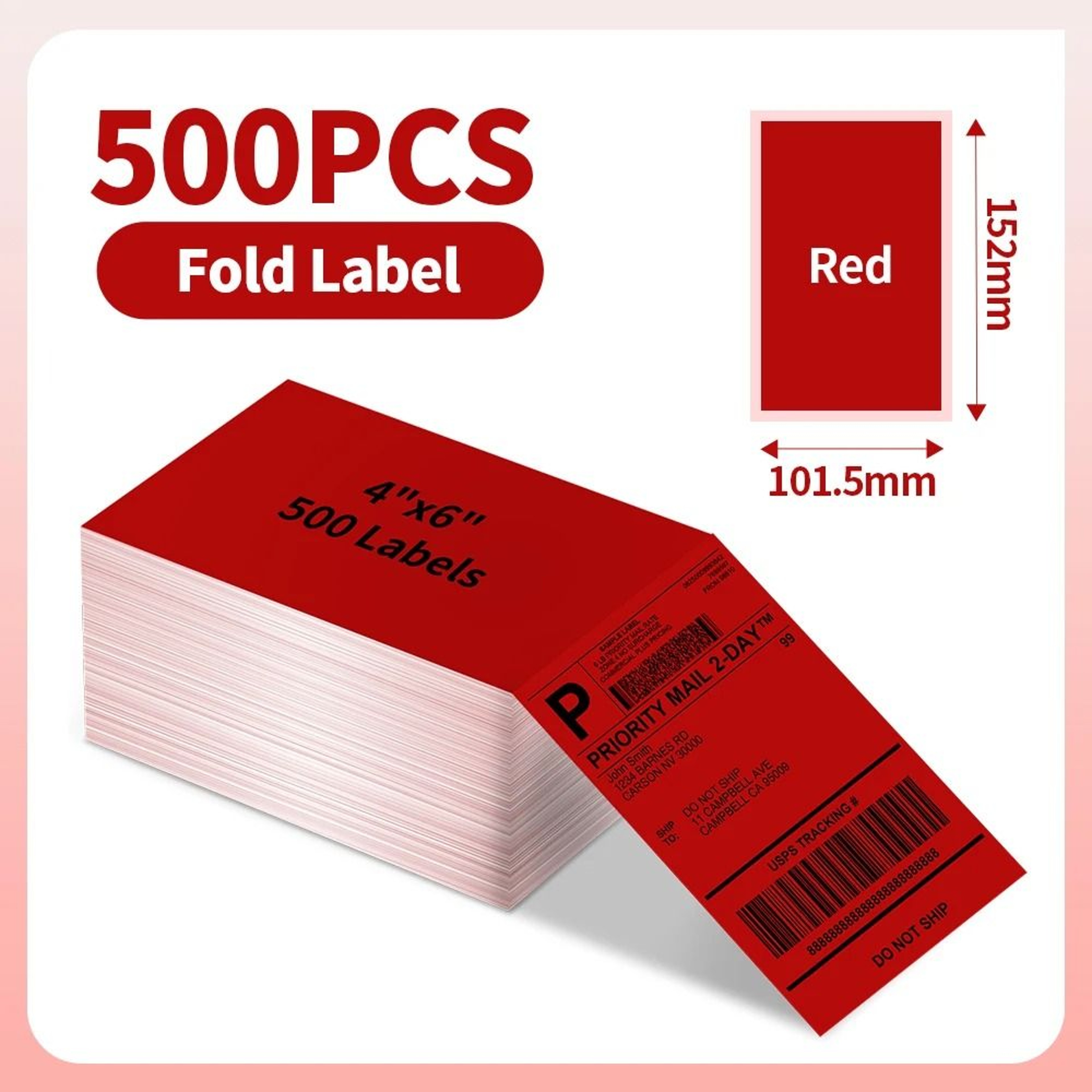 500Pack Phomemo 4x6 FanFold Thermal Shipping Labels For PM241BT 246S  D520 Thermal Printers 11