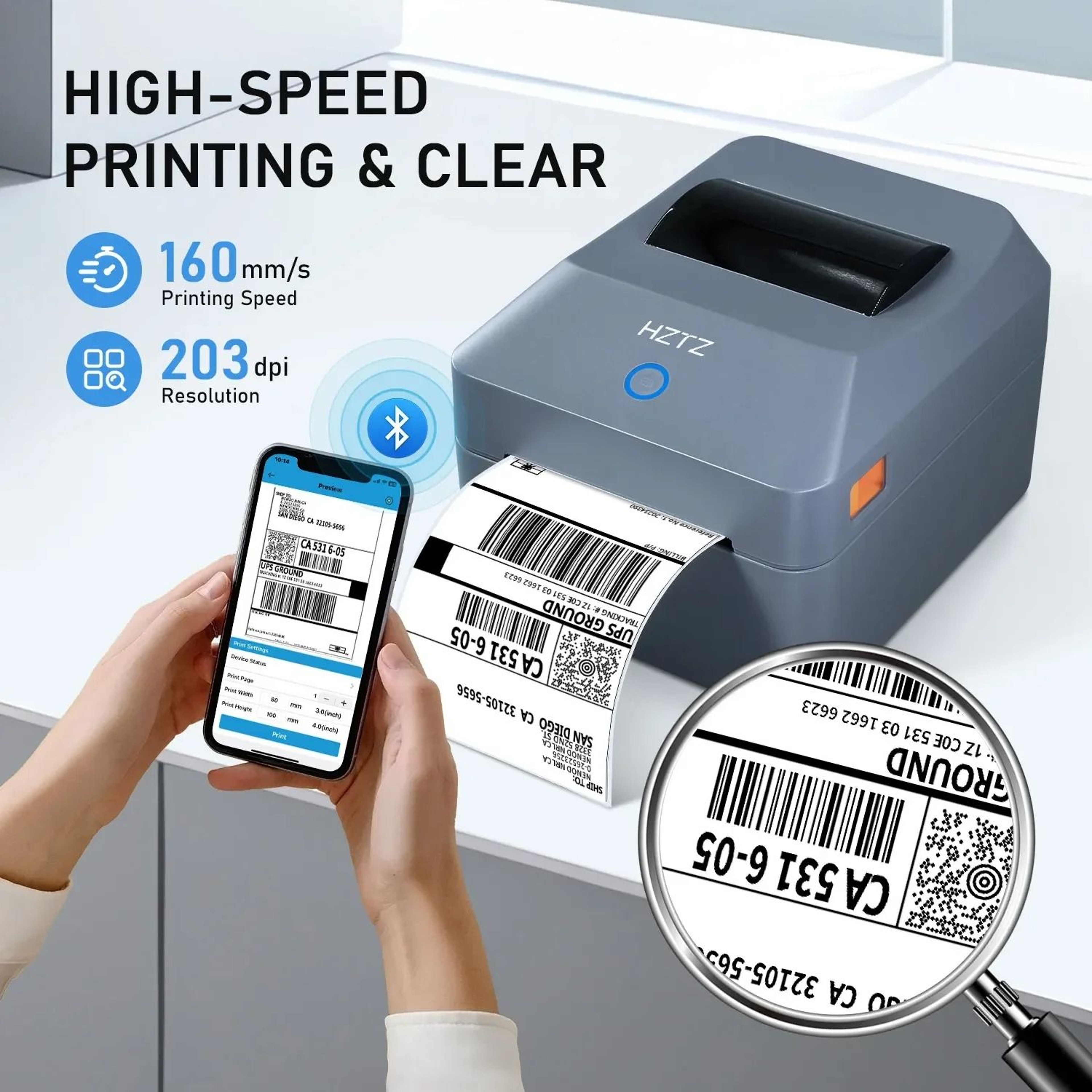 Commercial 4x6 Desktop Thermal Shipping Label Printer For Small Businesses ECommerce  Package Logis 0
