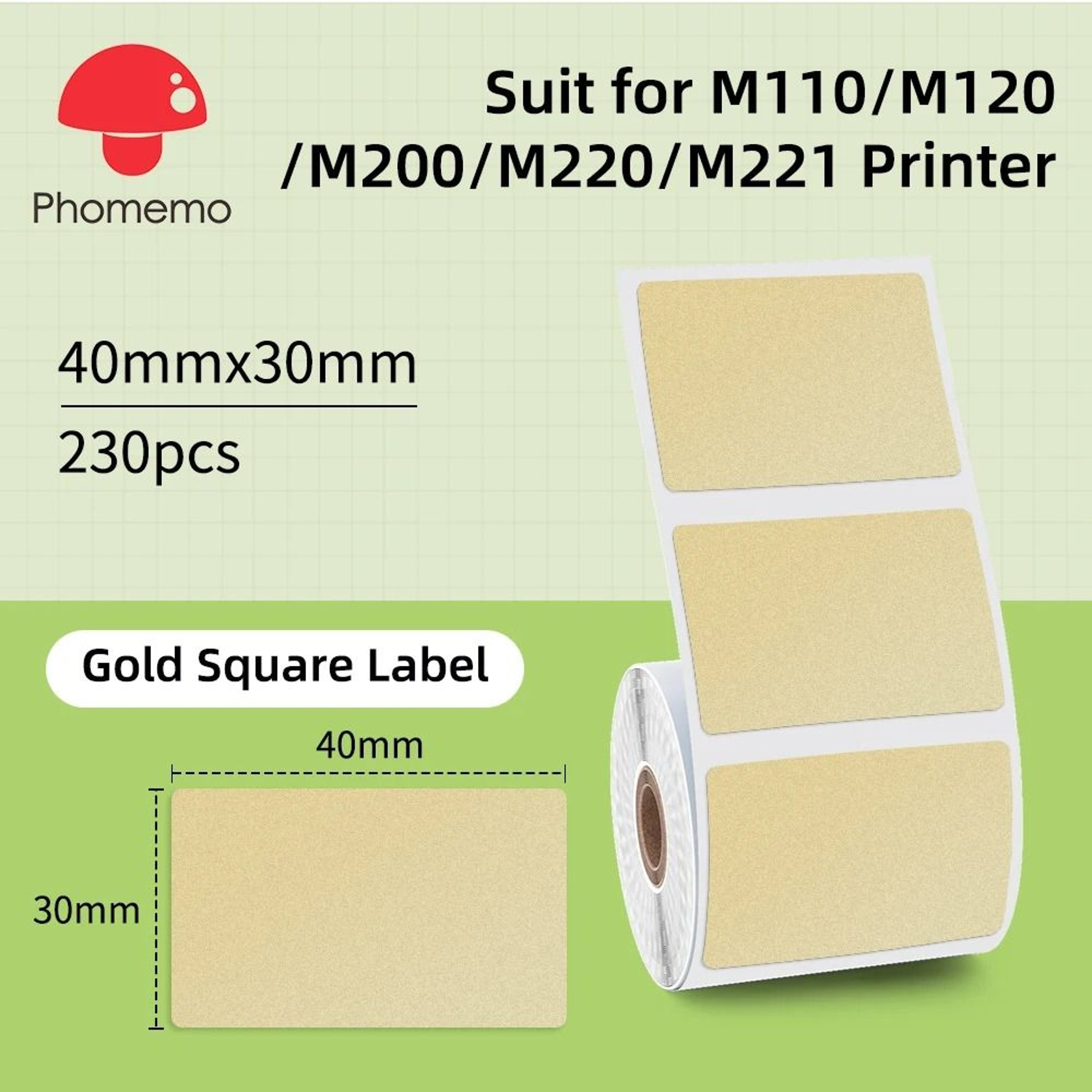 Phomemo MultiPurpose Thermal Labels For M110 M200  M220 Printers  Adhesive Round  Square Printable  15