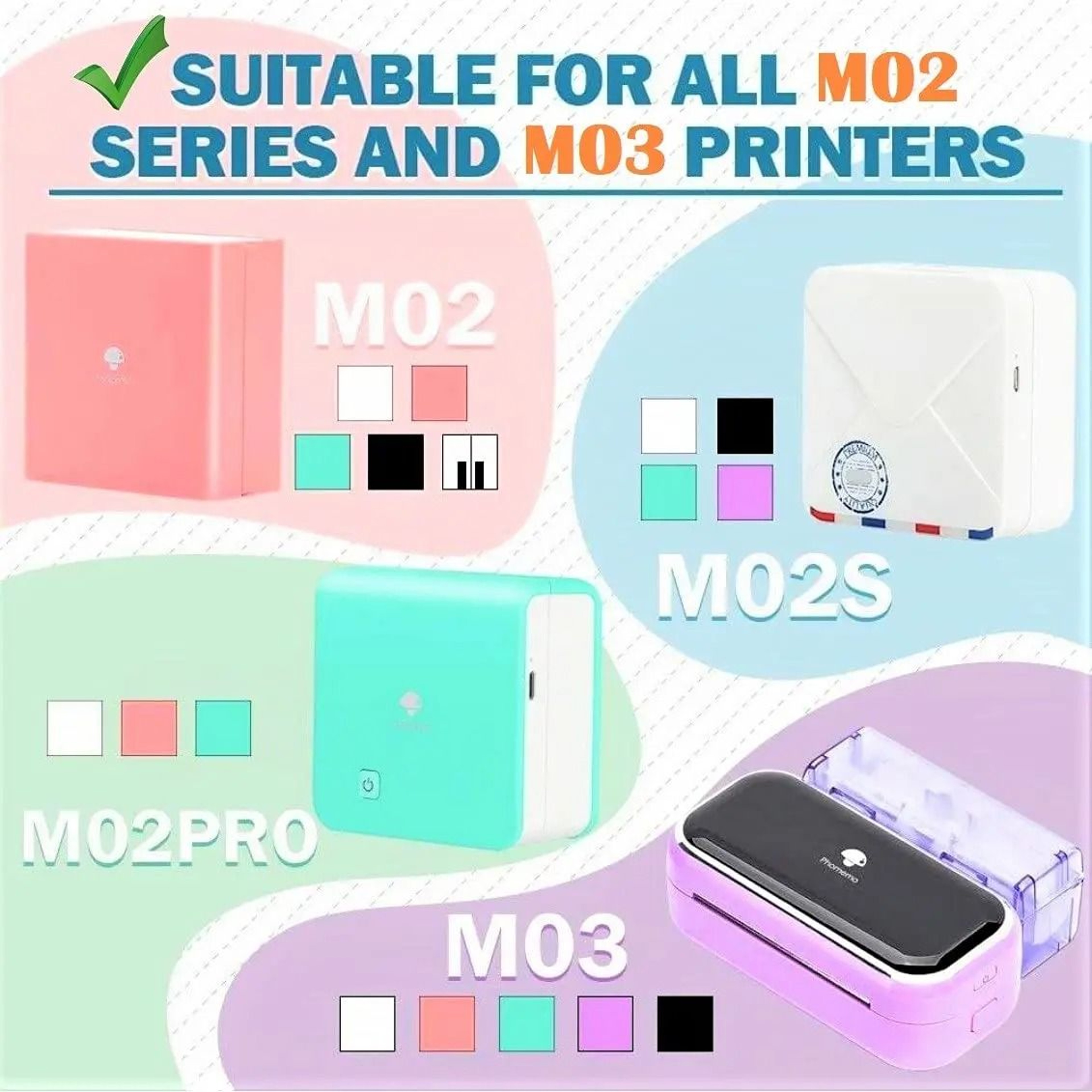 3 Rolls White Thermal Adhesive Sticker Paper Tape For Phomemo M02 M02Pro  M02S Mini Printers 1
