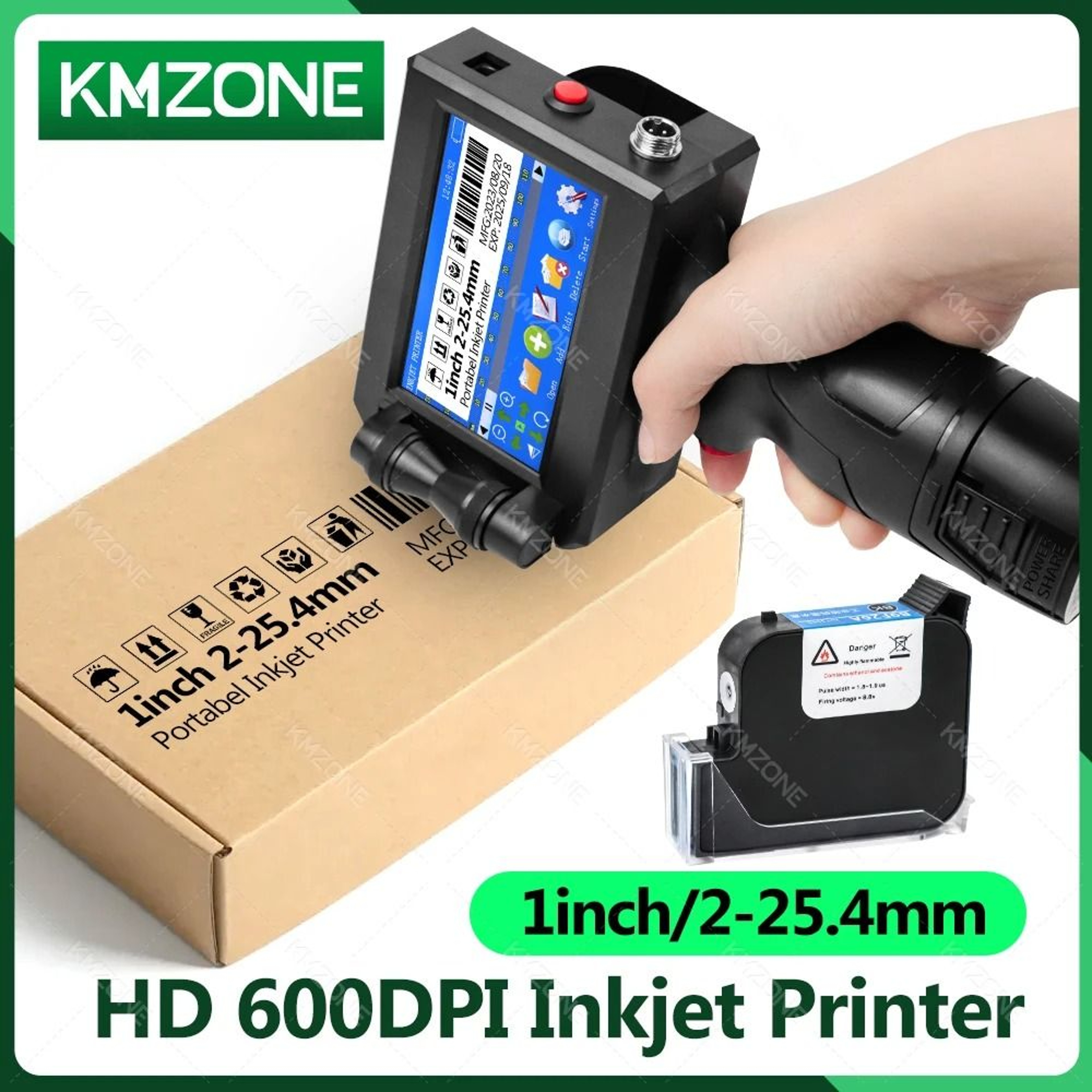 INKP195 254mm Large Character Handheld Inkjet Printer Gun Portable Coder For Metal Expiry Dates Bar 0
