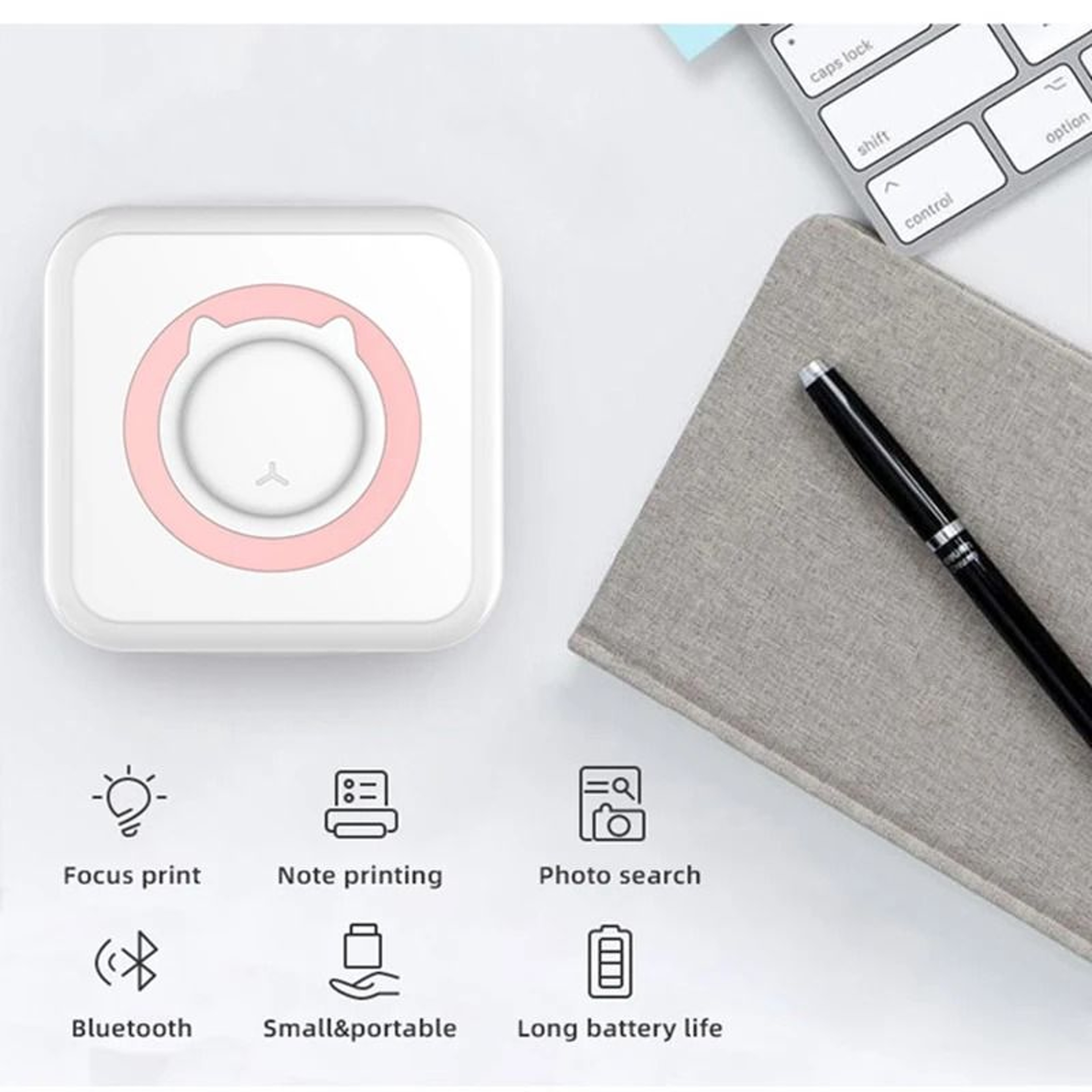 Mini Portable Bluetooth Pocket Thermal Sticker Printer Inkless Photo  Journal Printing Machine 3