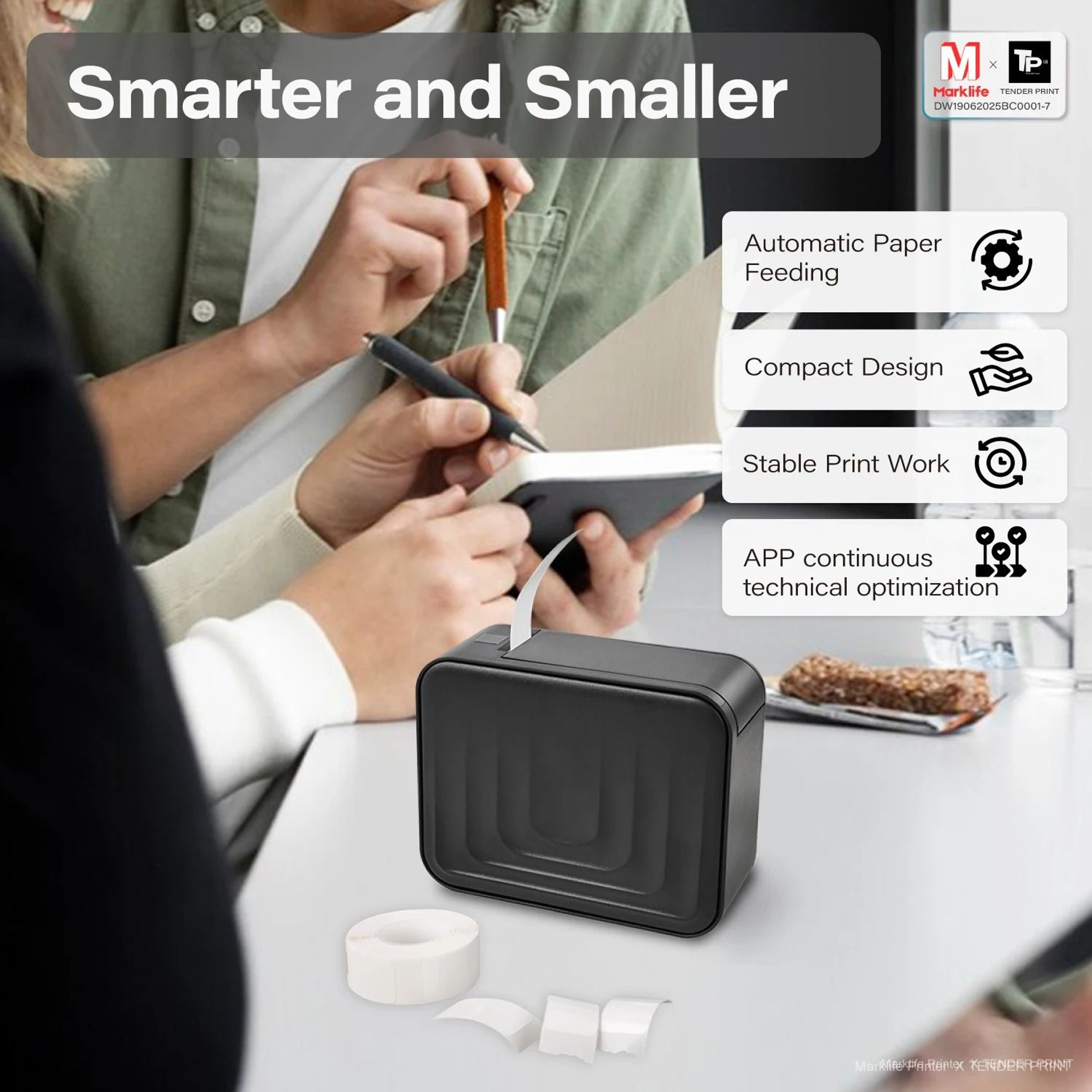Marklife M1 Mini Portable Bluetooth Thermal Label Printer Inkless Sticker Maker For Office Kitchen  2