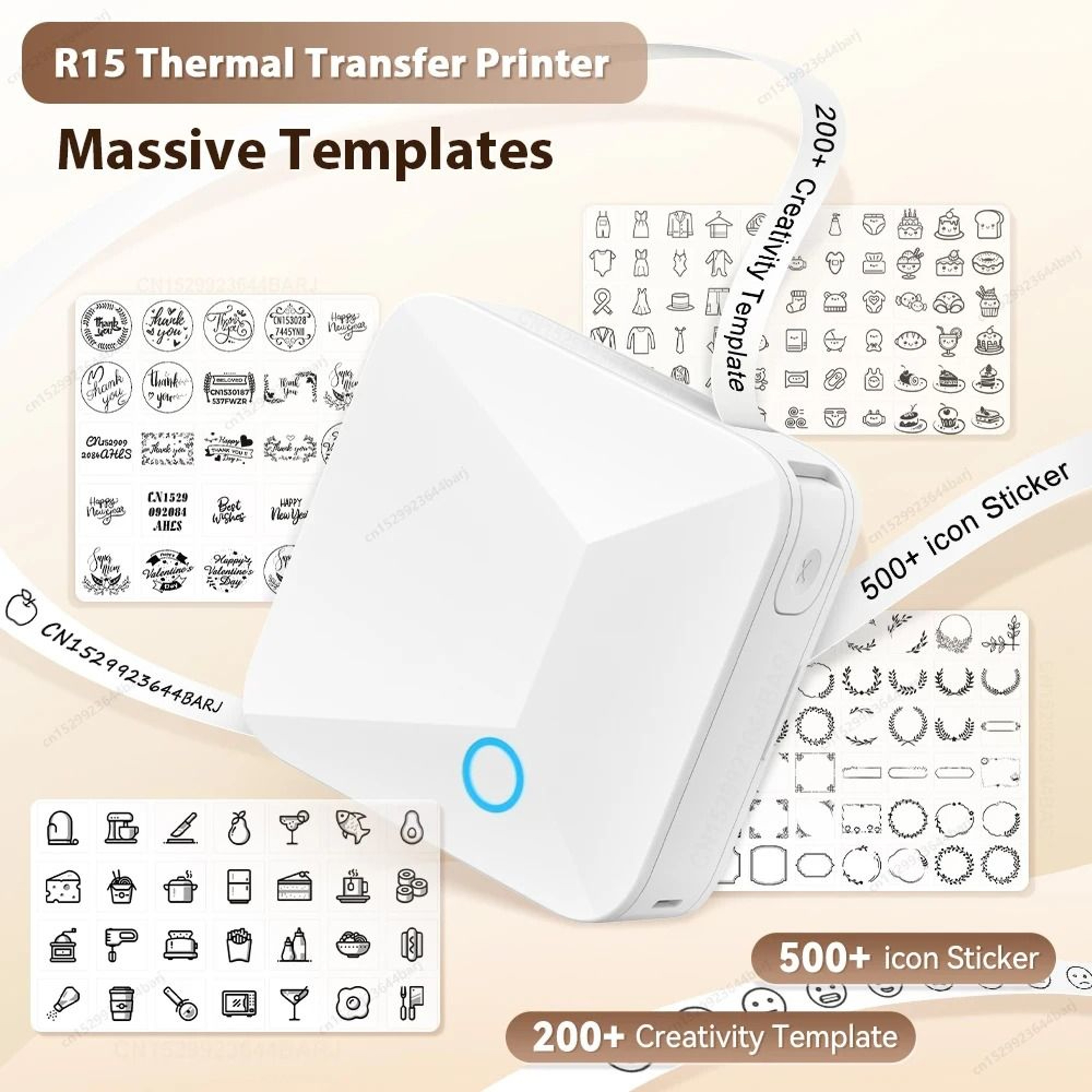 Mini Thermal Label Maker Fabric Tape Satin Ribbon Printer For DIY Crafts Wedding Bouquets  R15 Tape 0