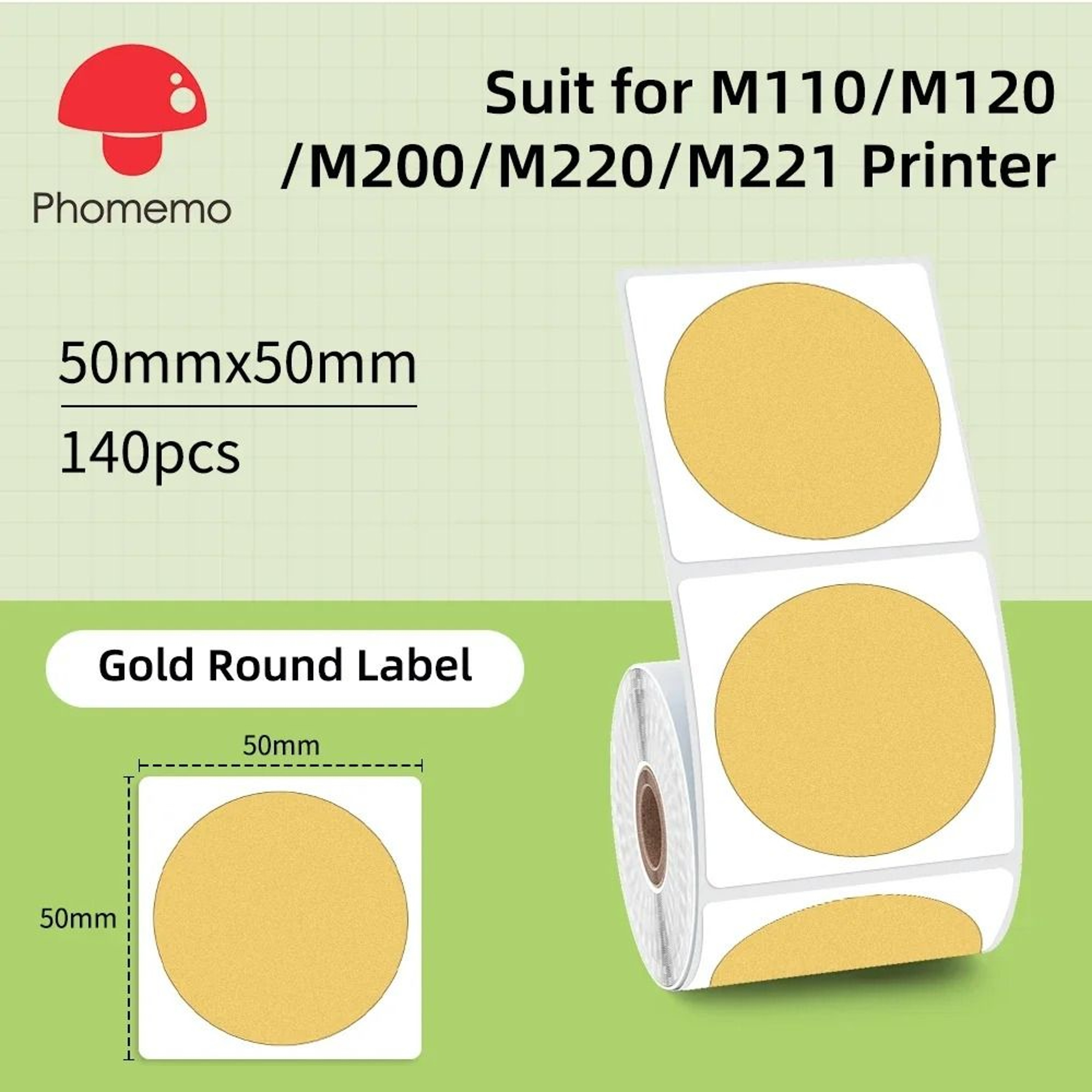 Official Phomemo M110  M220 Waterproof White Thermal Label Paper Rolls Set 26