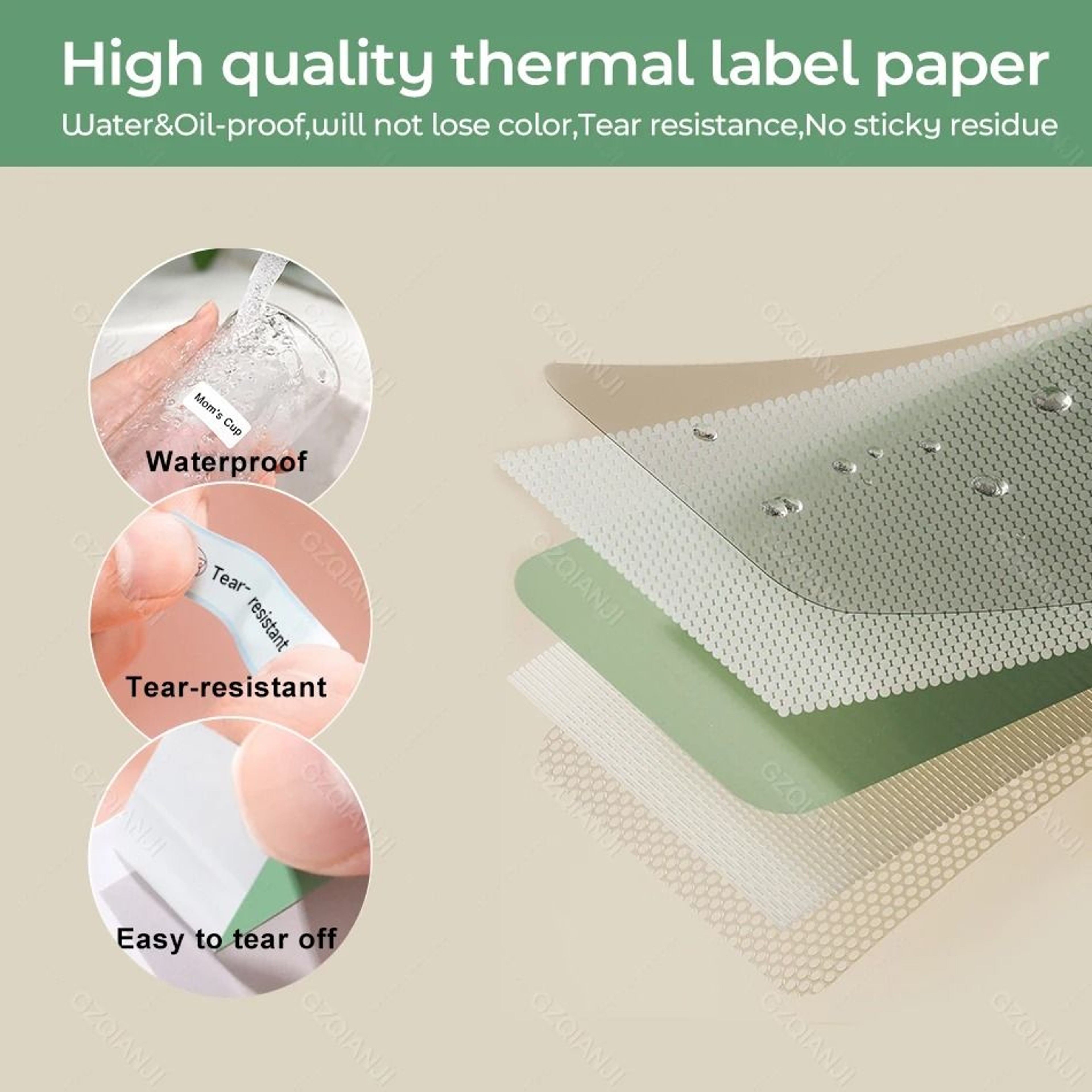 Mini Thermal Label Tape Roll Set 1215mm Waterproof Adhesive Stickers For P15 Label Printer 3