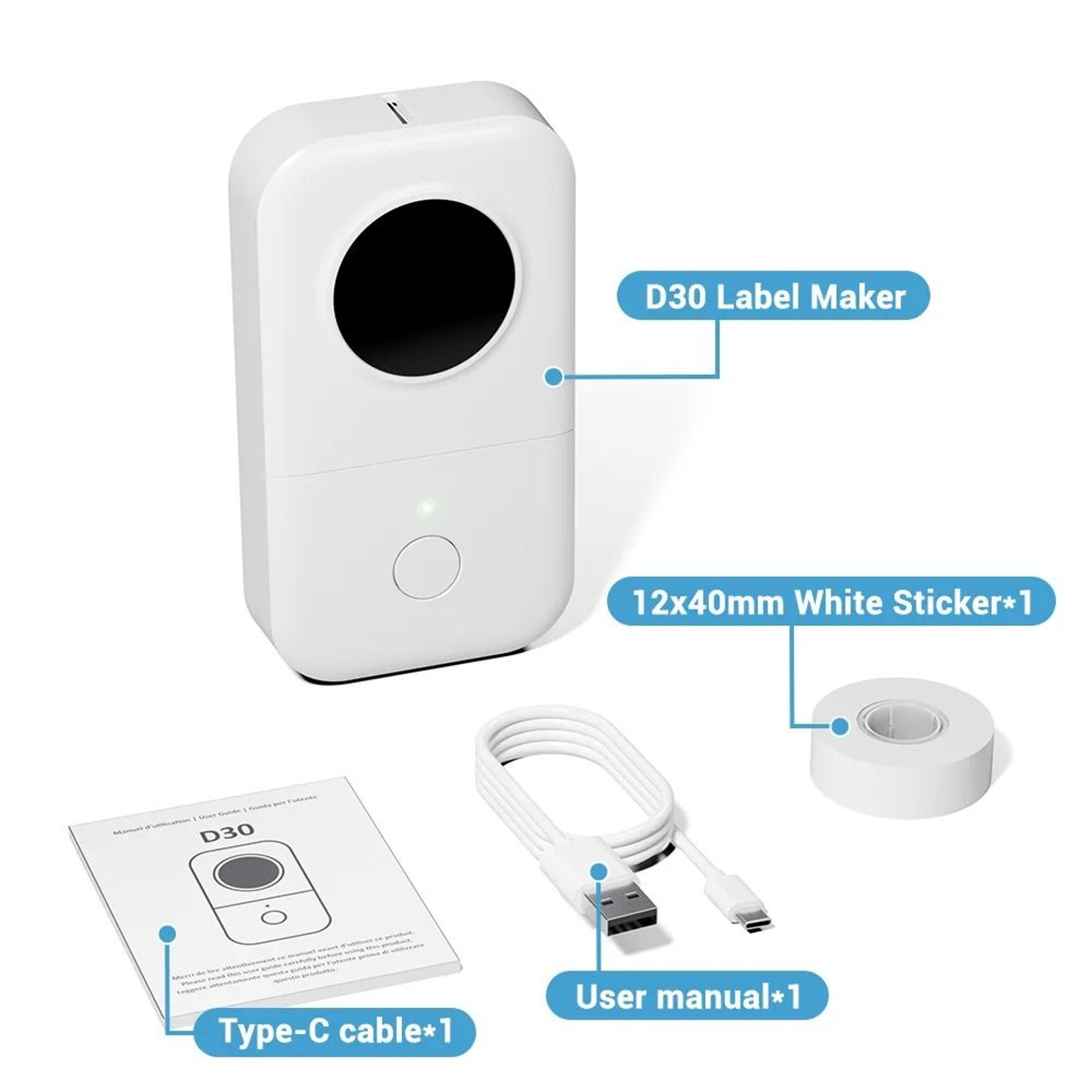 Phomemo D30 Portable Bluetooth Mini Label Printer Machine For Home Office  School 14