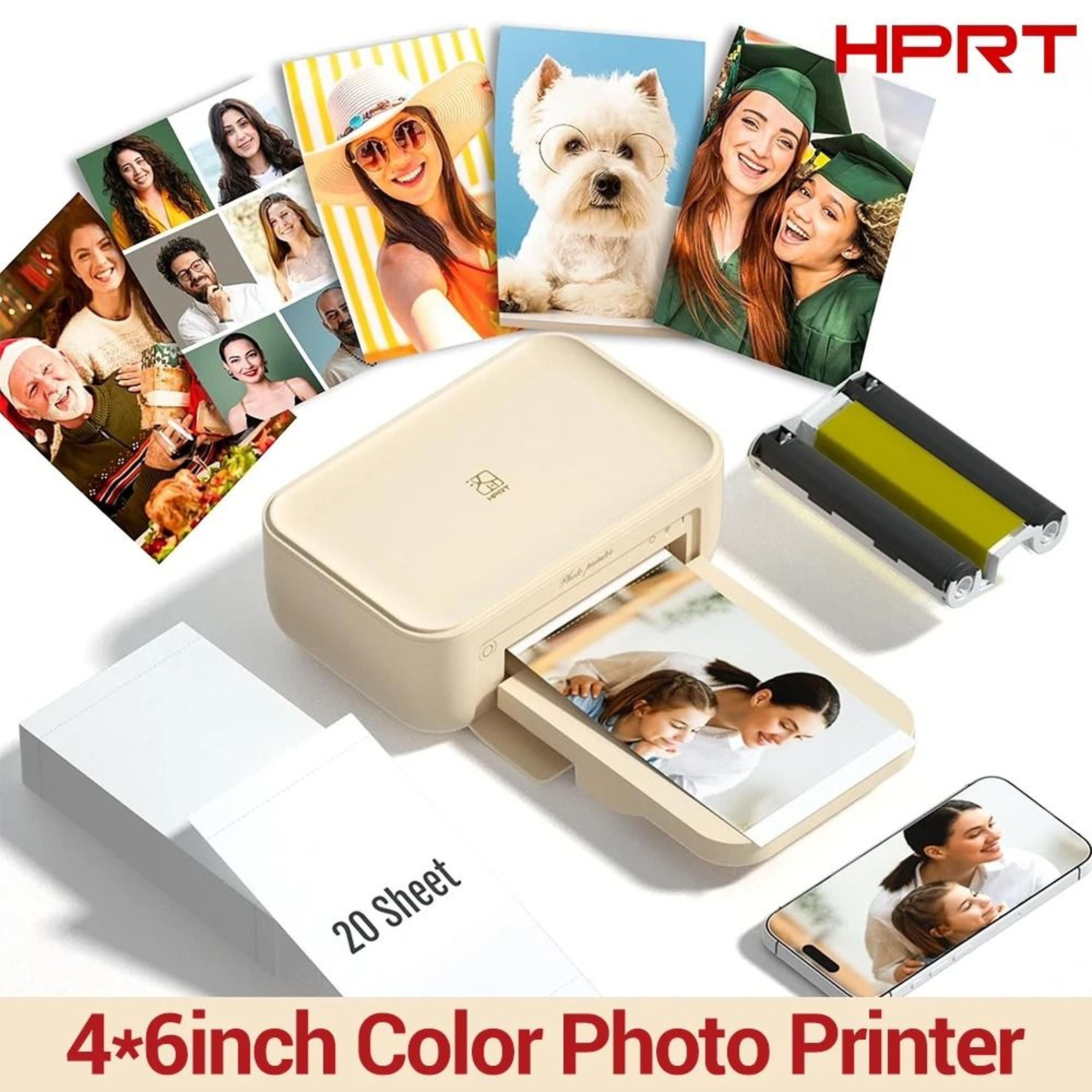CP4000 300DPI Wireless 4x6 Inch Full Color Dye Sublimation Photo Printer Kit 0