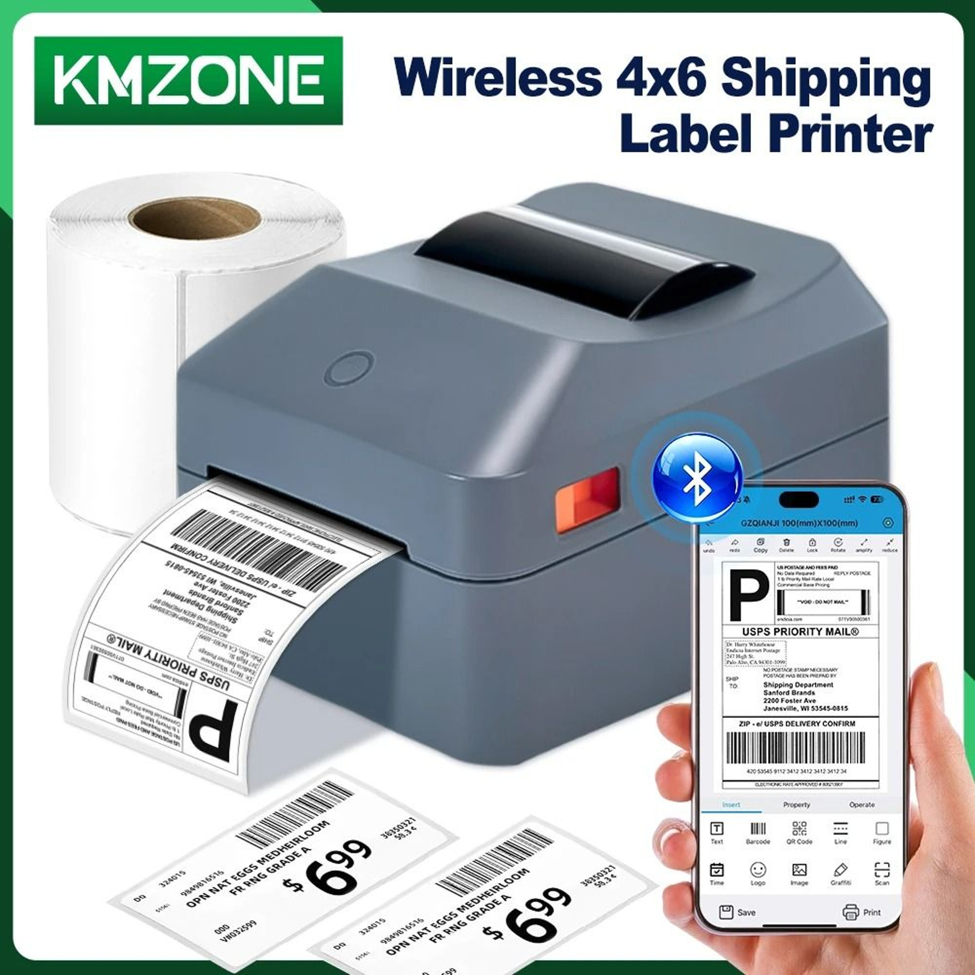 4Inch Desktop Thermal Shipping Label  Waybill Printer For DHL FedEx  Express 0